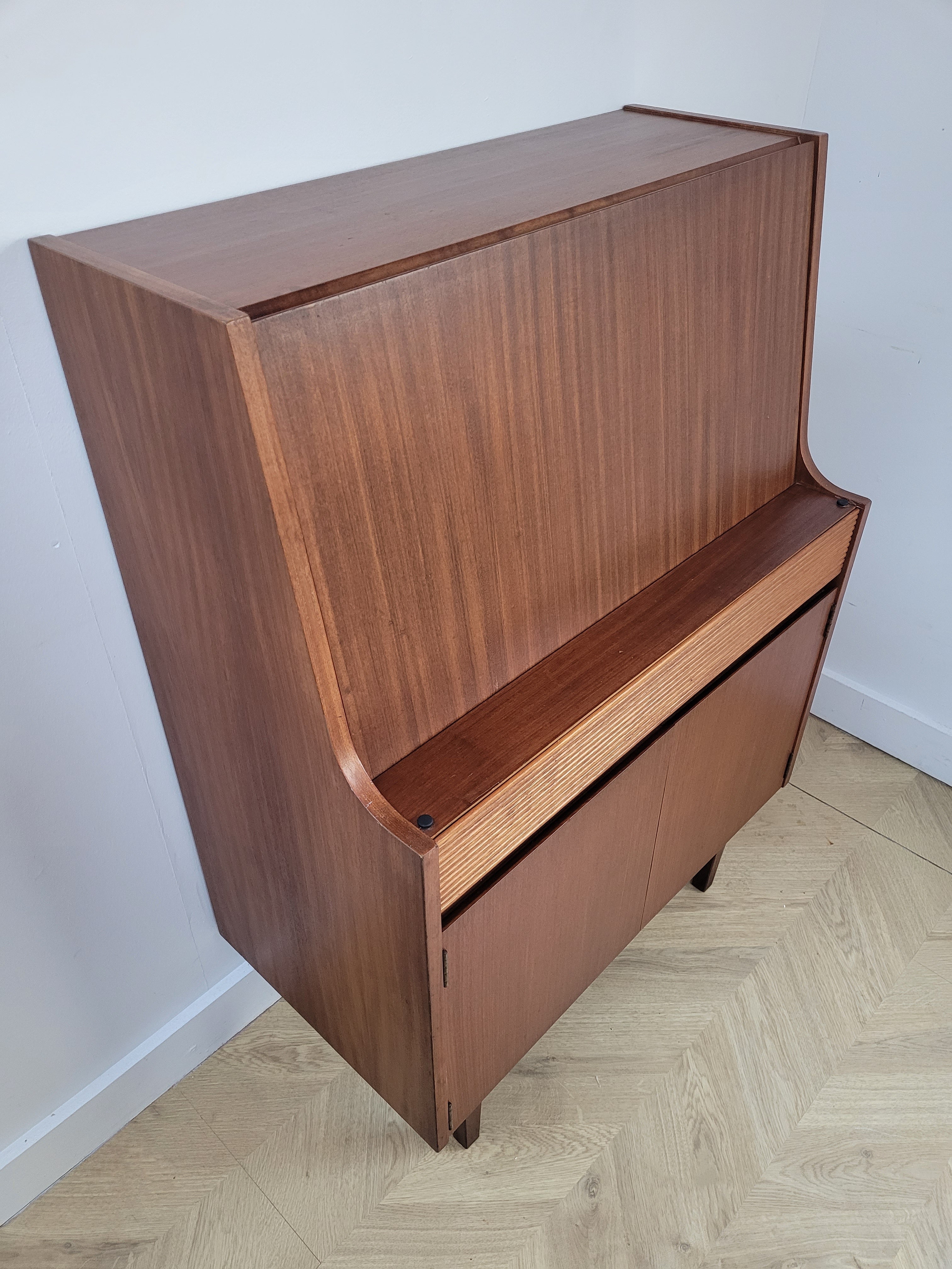 Mid Century Teak Writing Bureau Desk - Elliots of Newbury