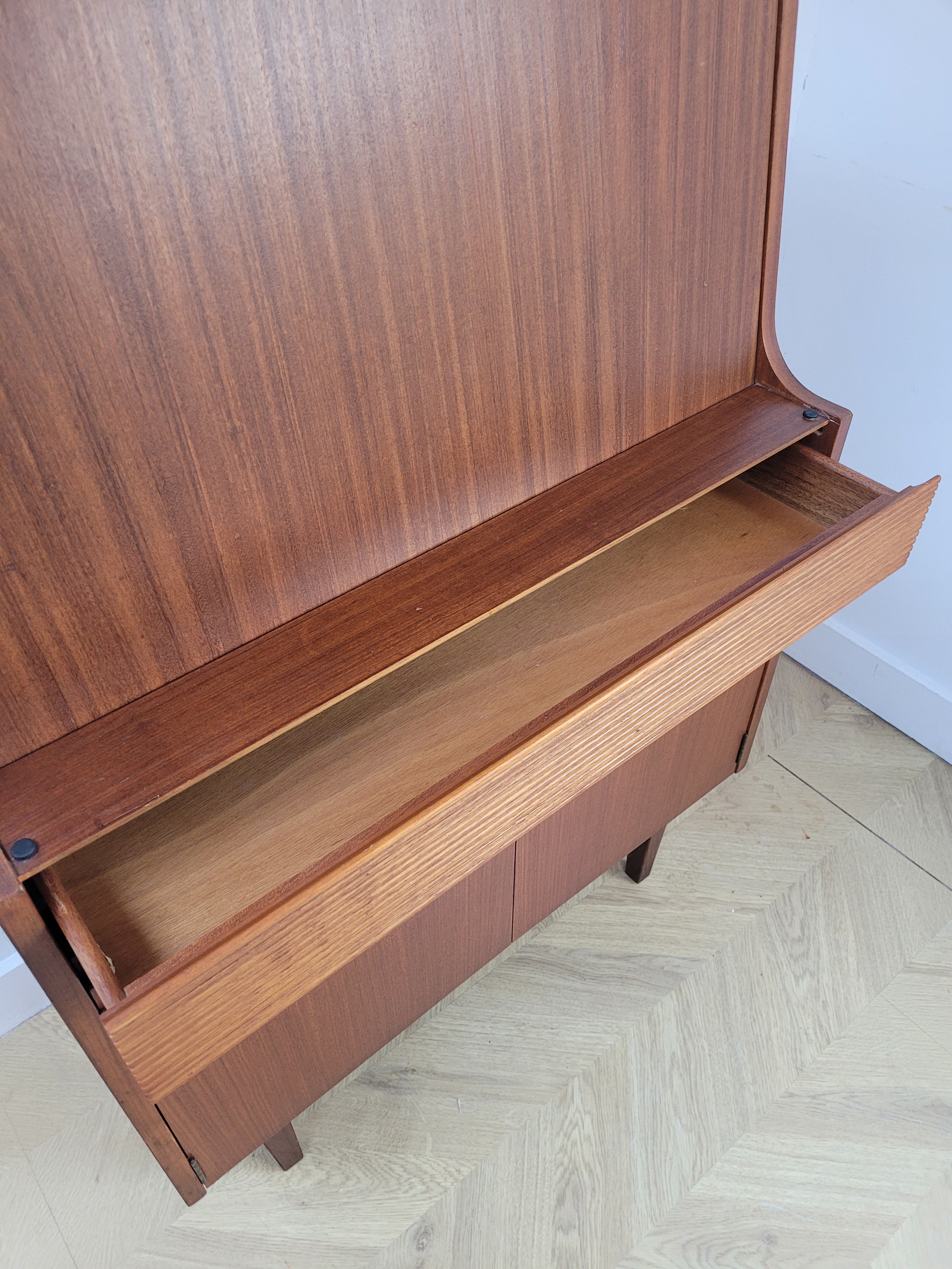 Mid Century Teak Writing Bureau Desk - Elliots of Newbury