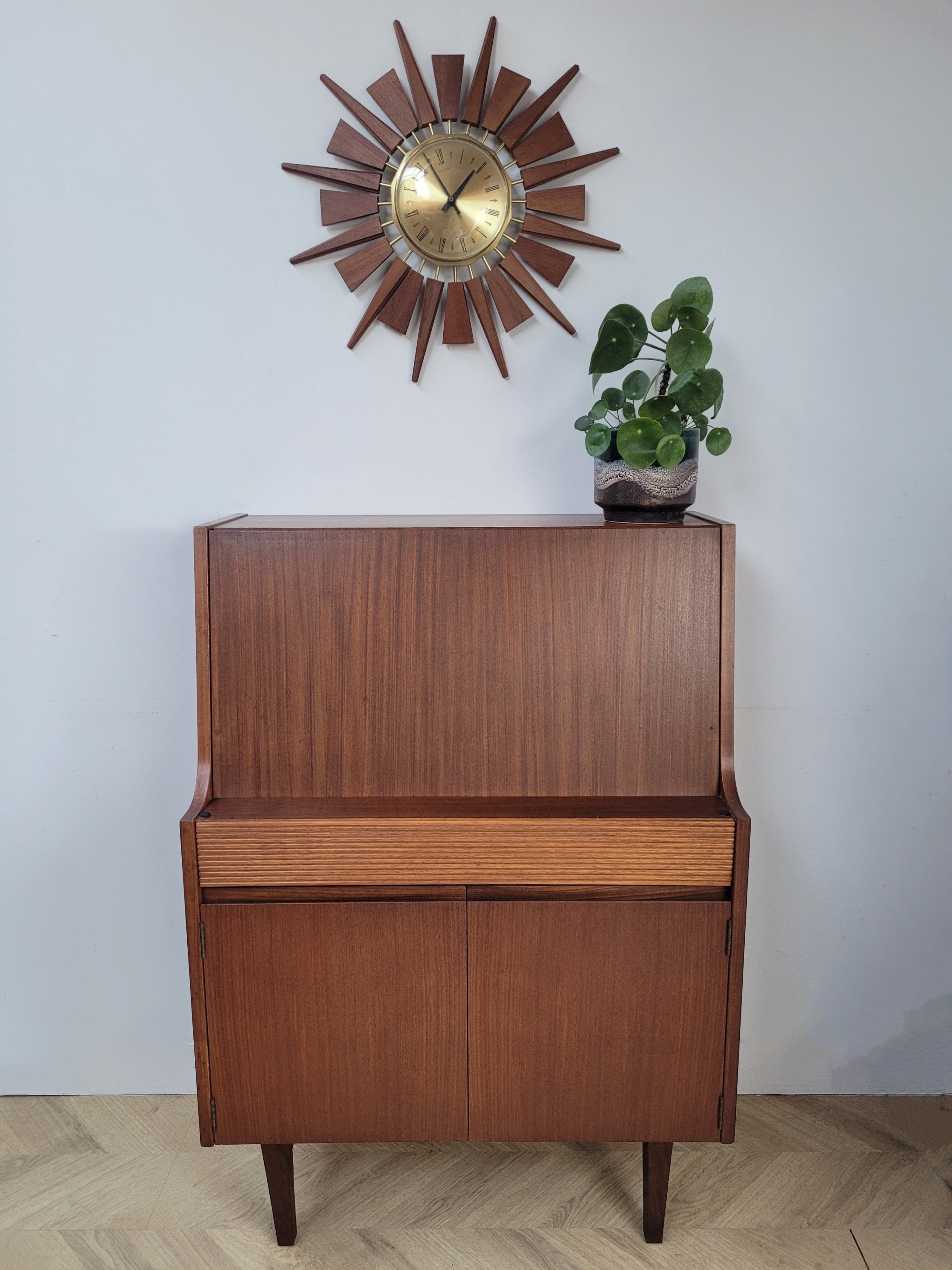 Mid Century Teak Writing Bureau Desk - Elliots of Newbury