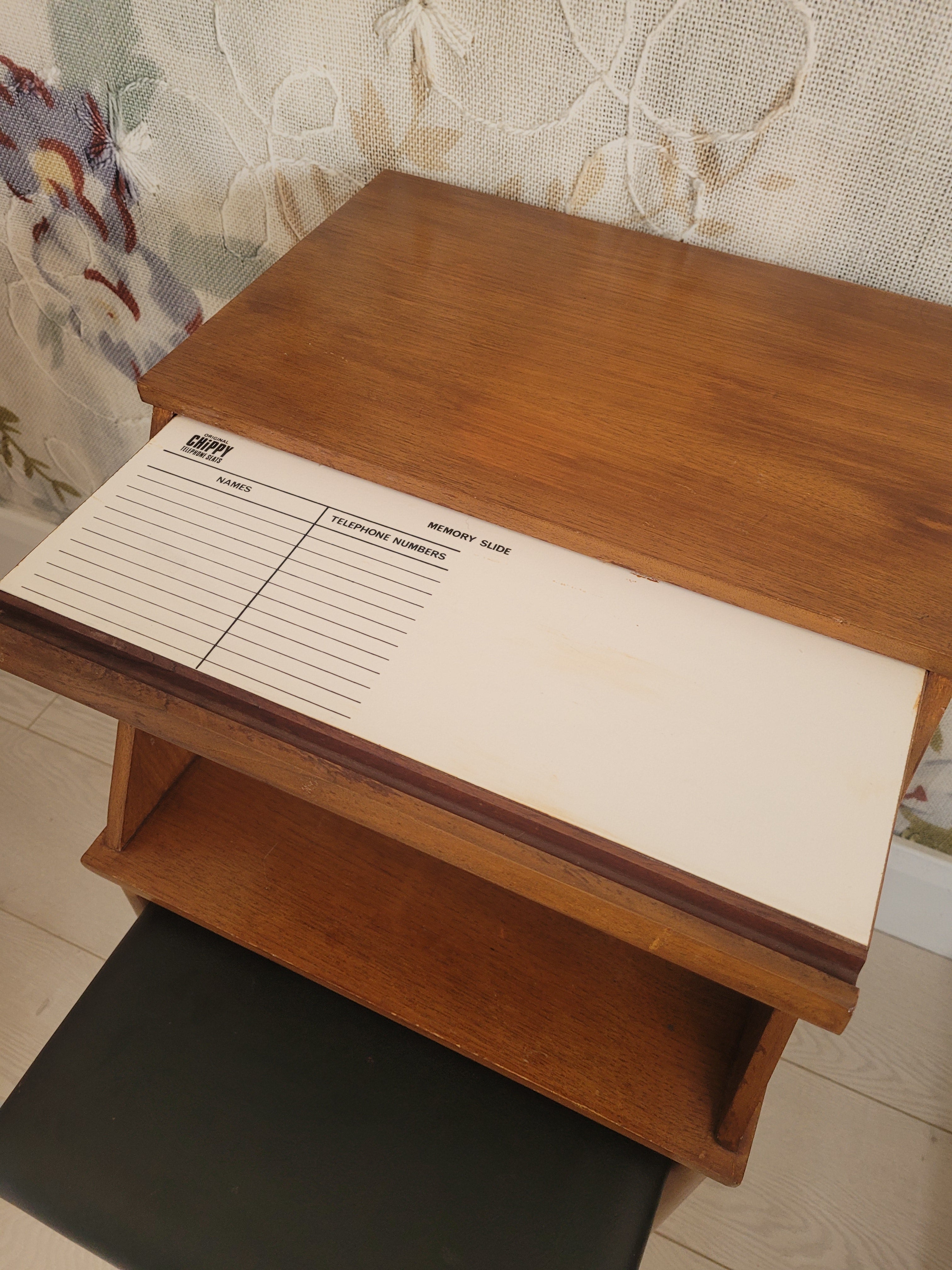 Mid Century Chippy Heath Telephone Table