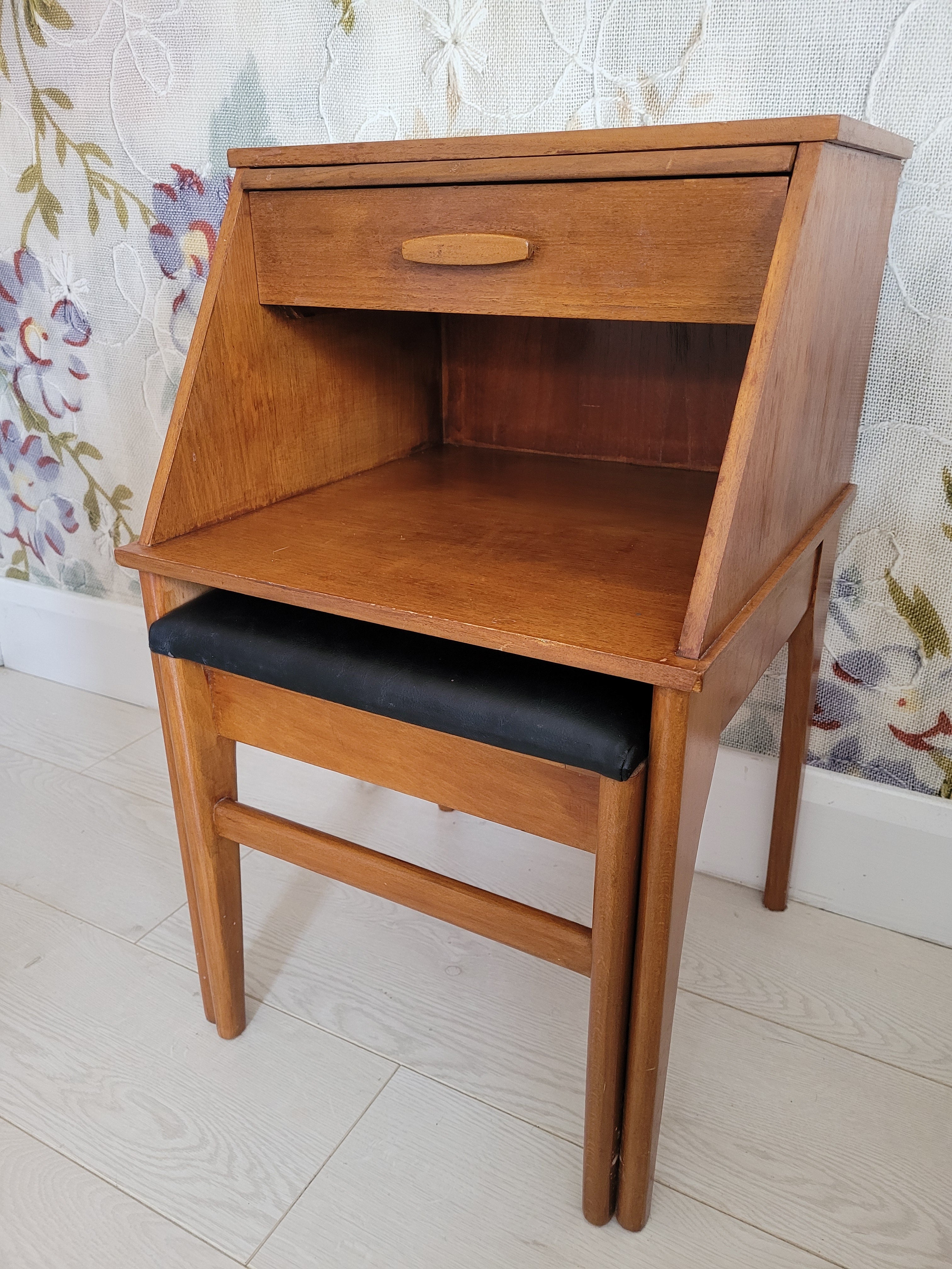 Mid Century Chippy Heath Telephone Table