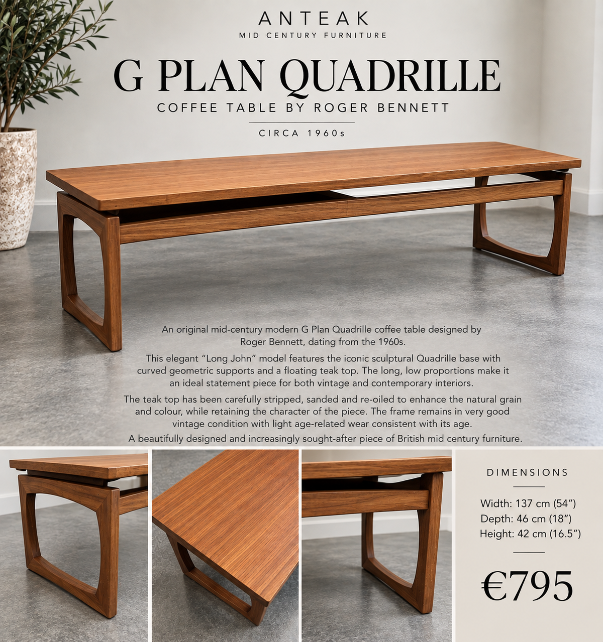 Quadrille coffee table