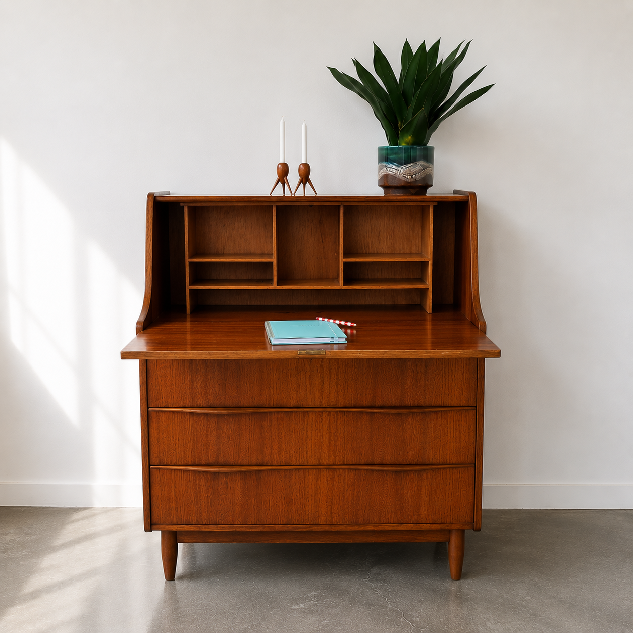 Scandinavian-Style Teak Bureau / Secrétaire – 1960s