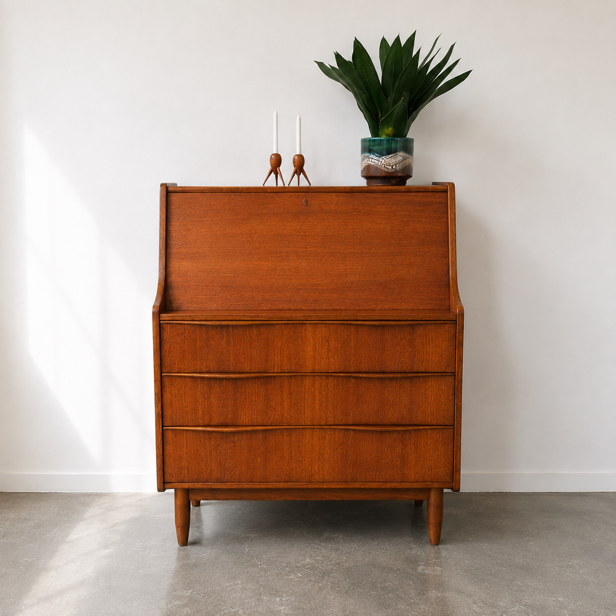 Scandinavian-Style Teak Bureau / Secrétaire – 1960s