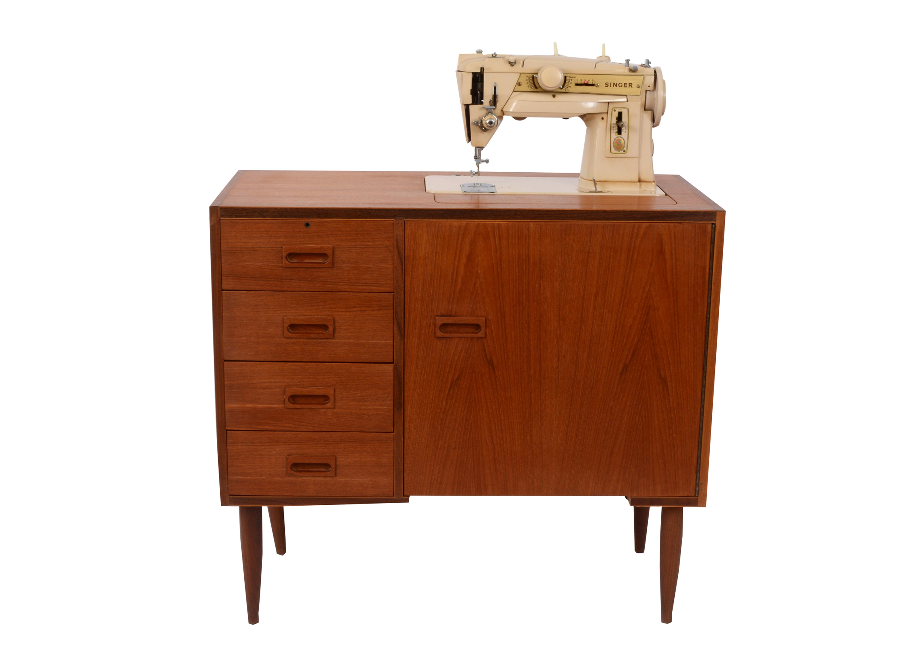 Singer sewing Machine mid century sideboard retro teak g plan ireland