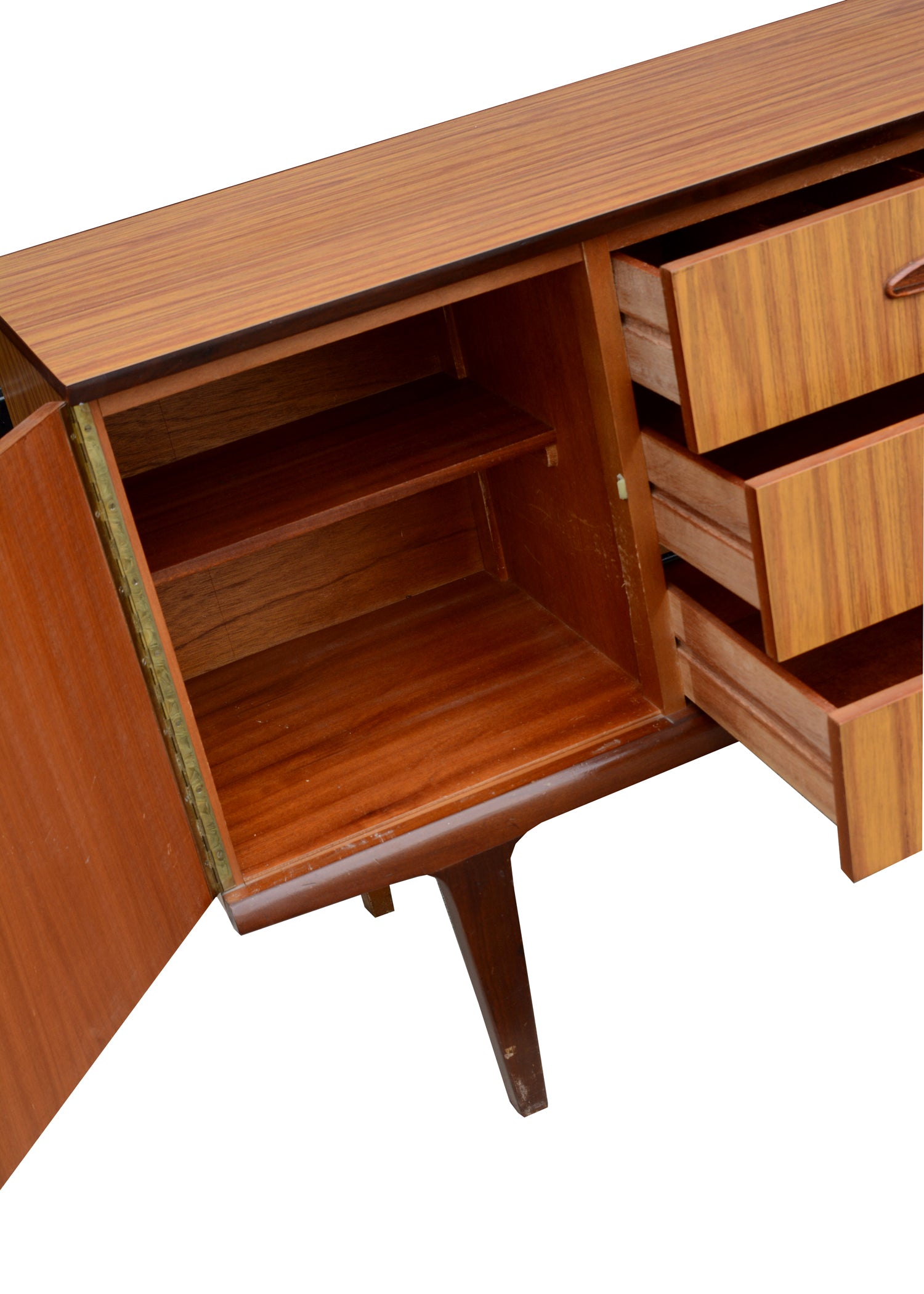 Teak Veneer Mid Century Sideboard