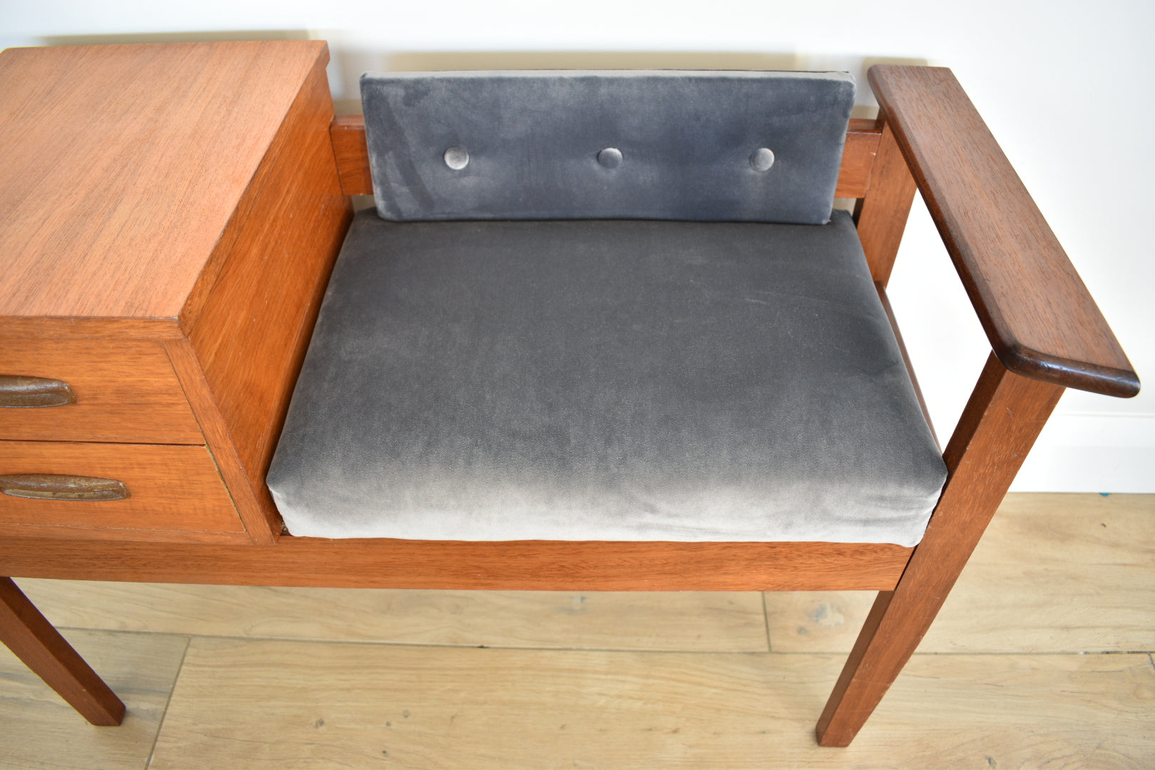 Teak Telephone Seat