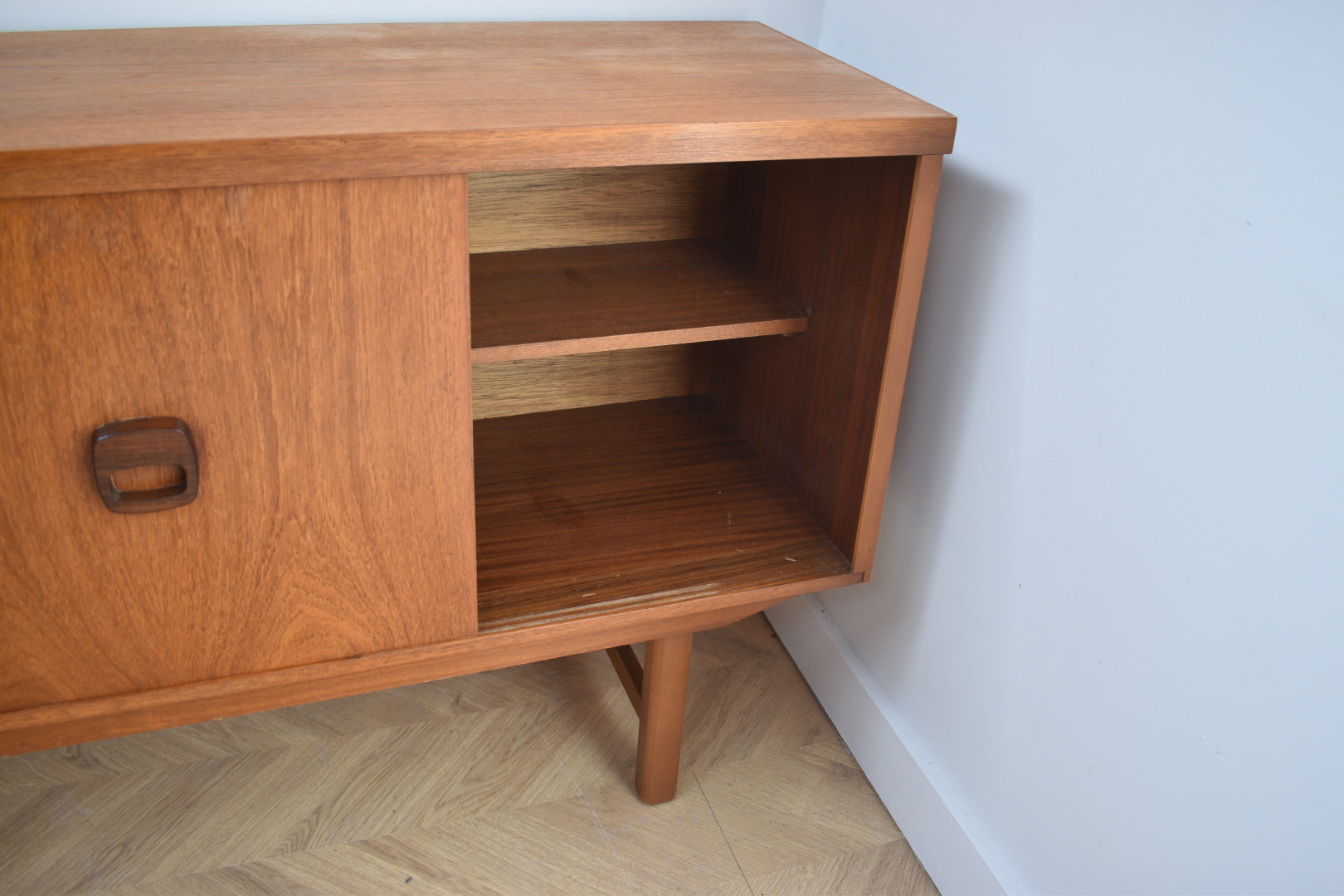 Teak Compact Sliding Doors Sideboard