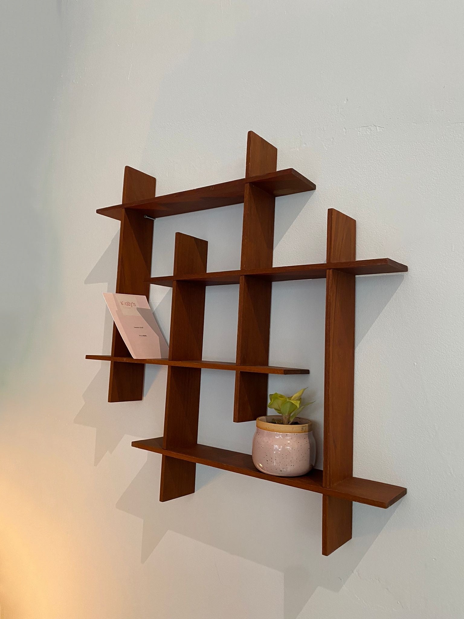 Scandanavian Teak Wall Shelf Decor