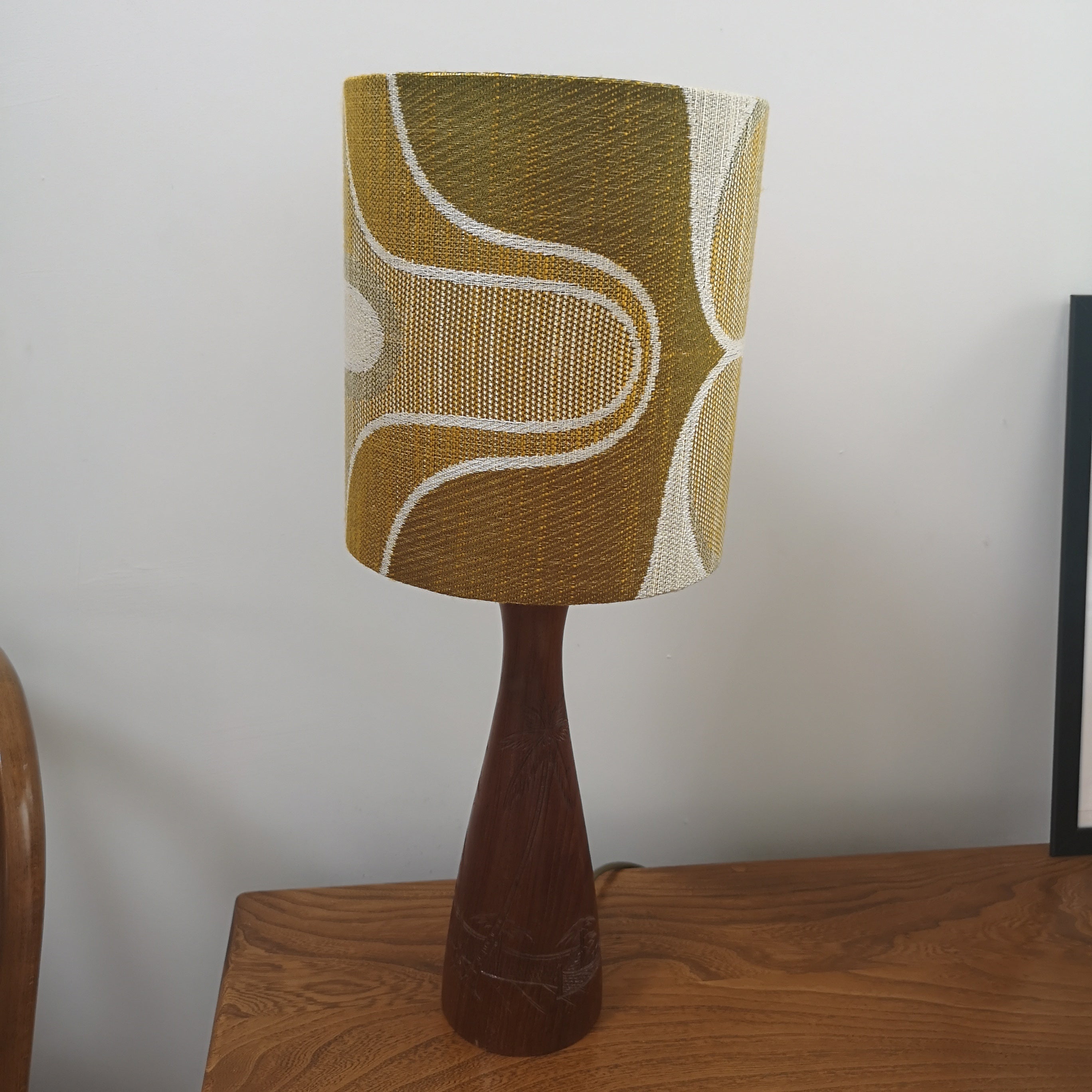 Mid Century Green Geometric Shade Lamp