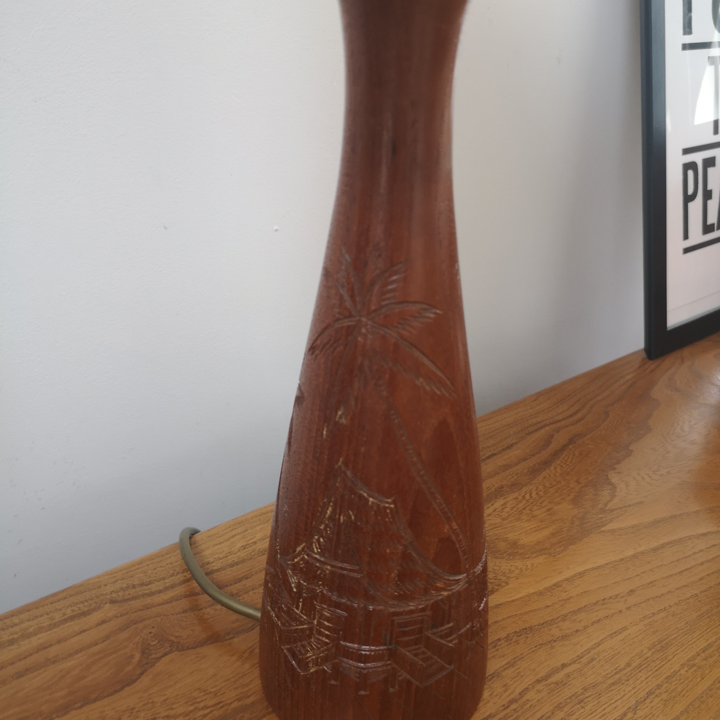 Mid Century Green Geometric Shade Lamp