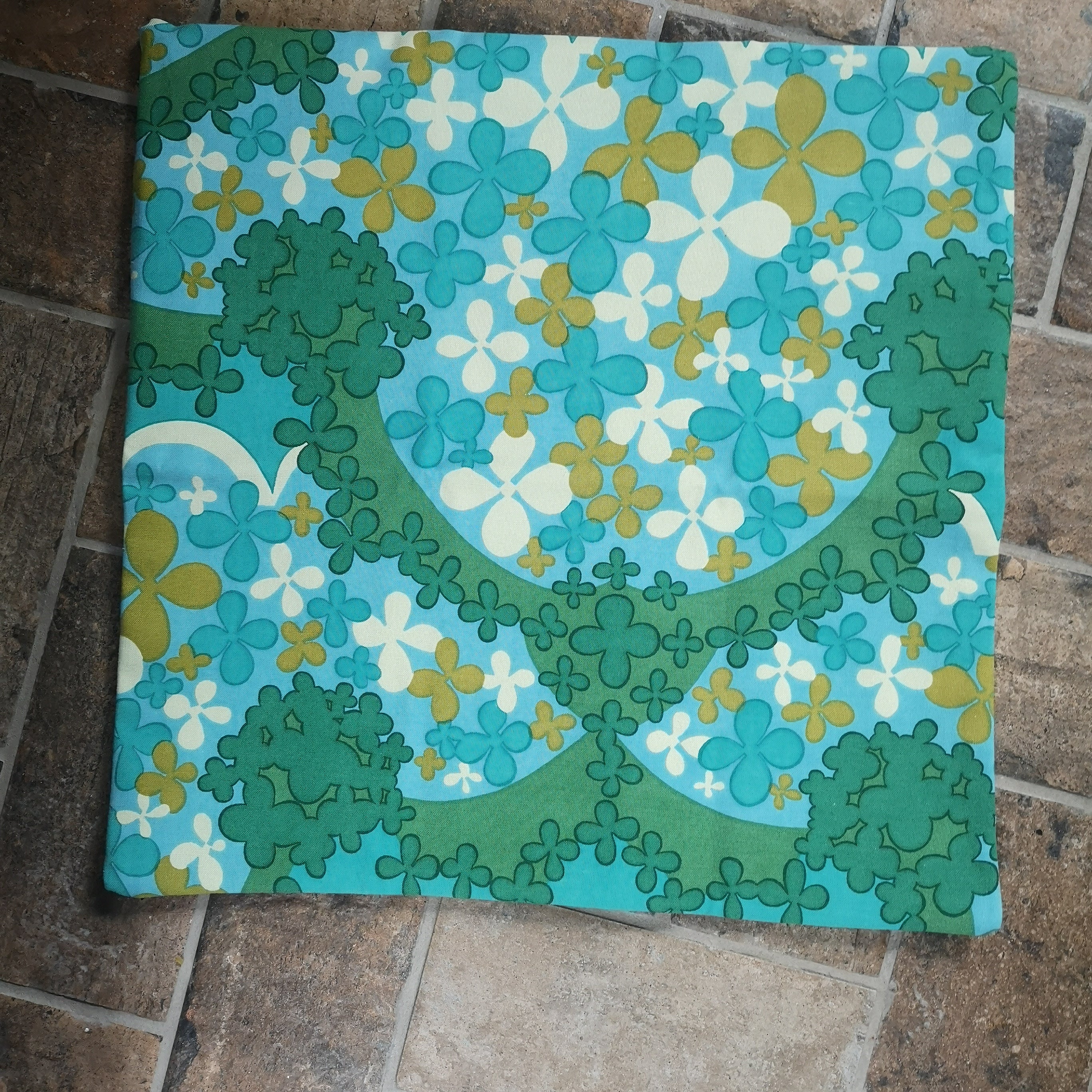 Blue & Green Retro Cushion Cover