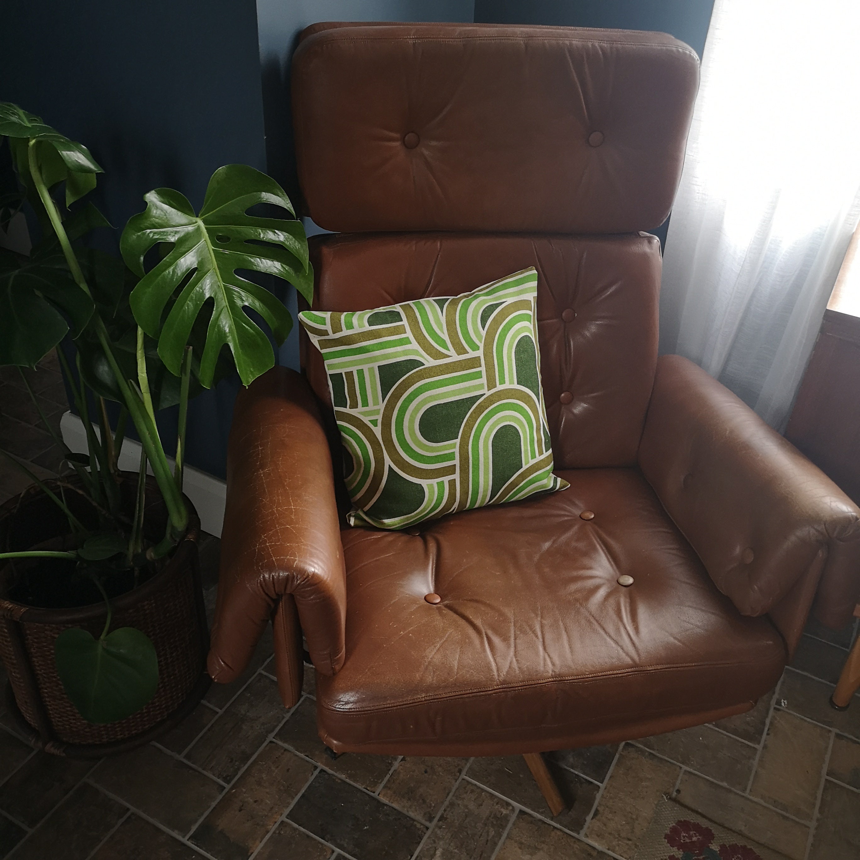 Green Retro Cushion Cover