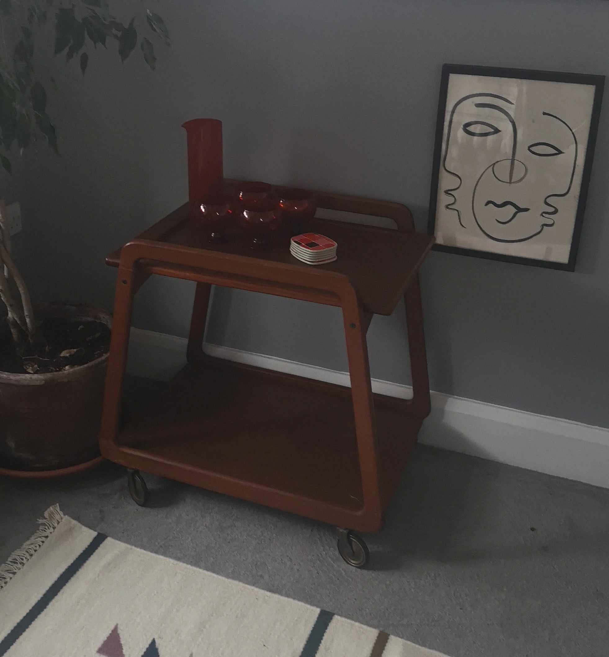 Scandinavian trolley by Sika Møbler, Denmark 1960