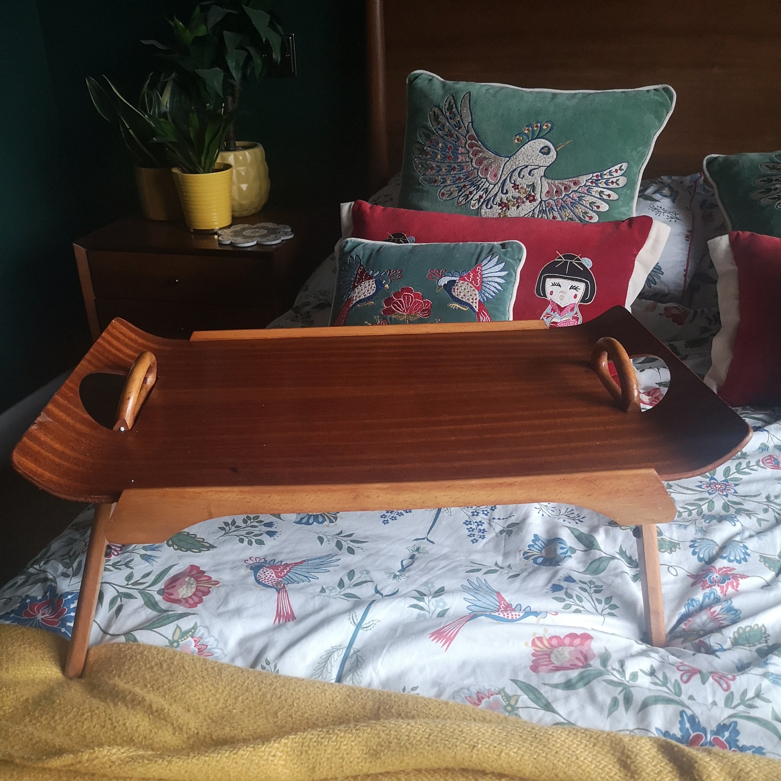 Vintage Mid-Century Fold Out Table Tray