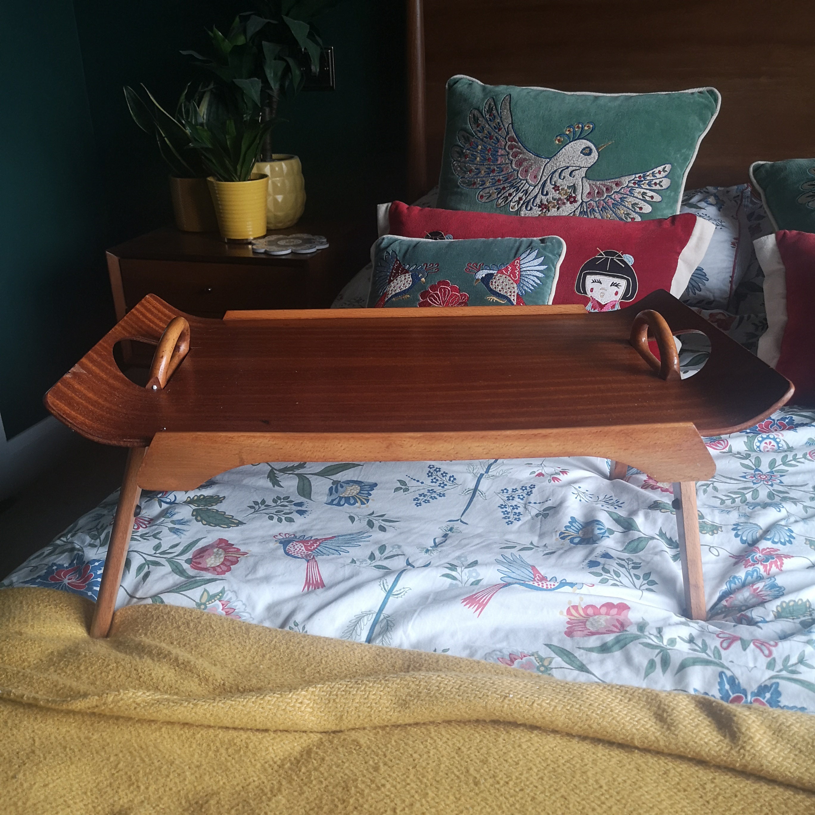 Vintage Mid-Century Fold Out Table Tray