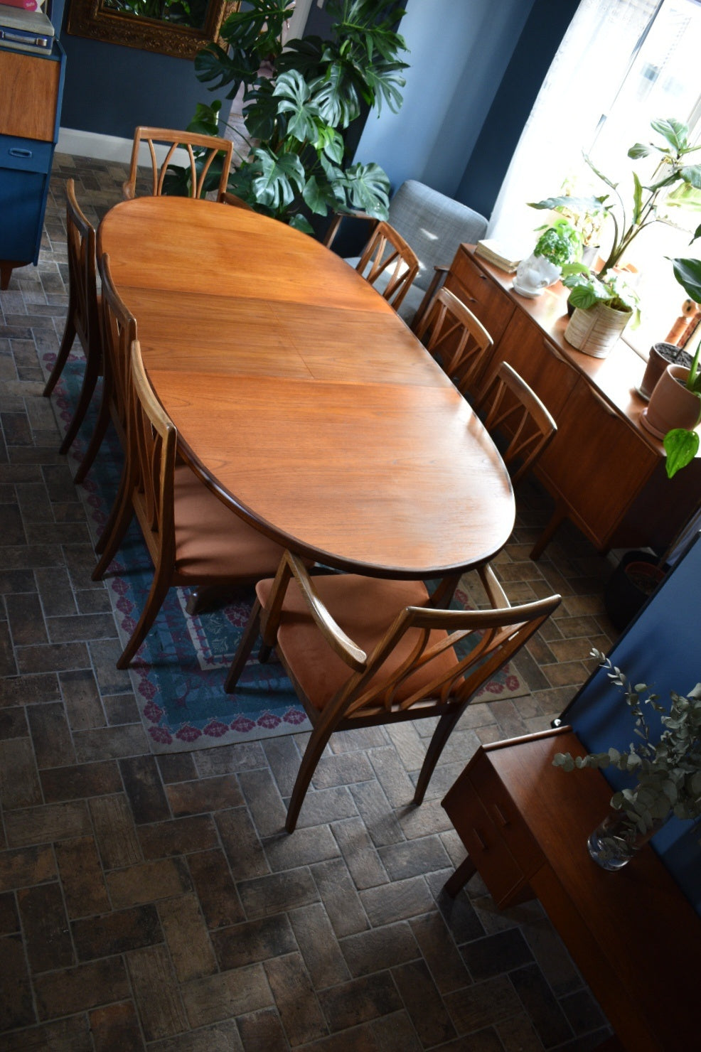 G Plan Dining Table and 8 Chairs