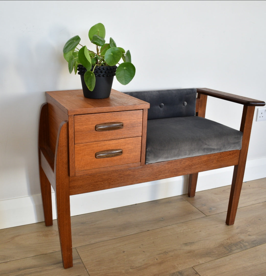 Teak Telephone Seat
