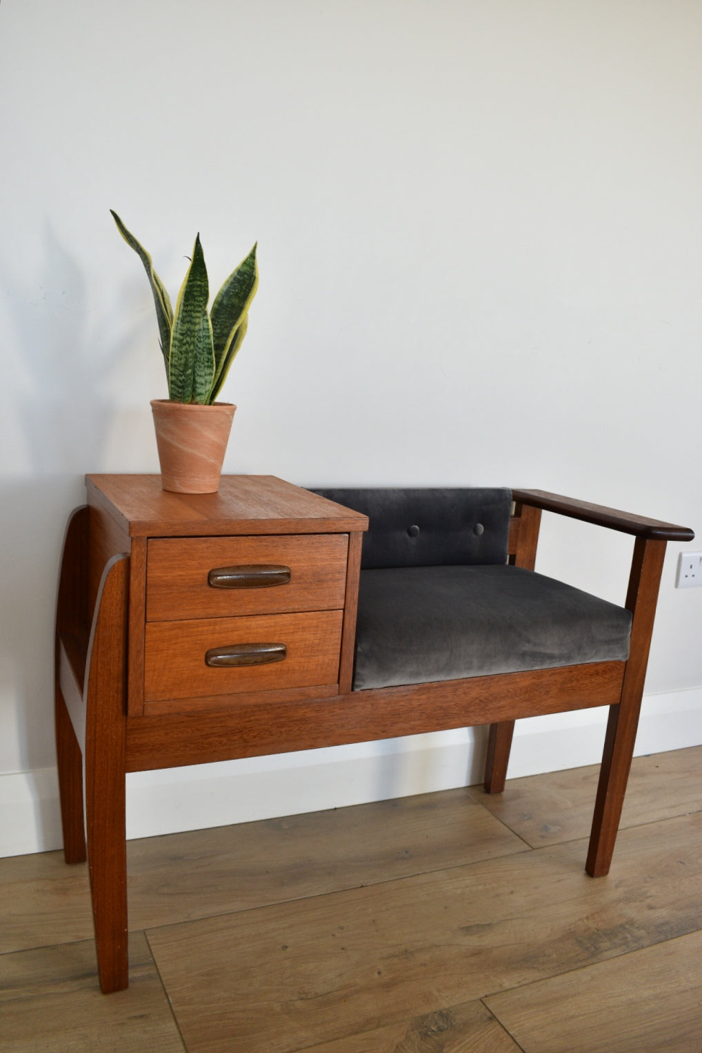 Teak Telephone Seat
