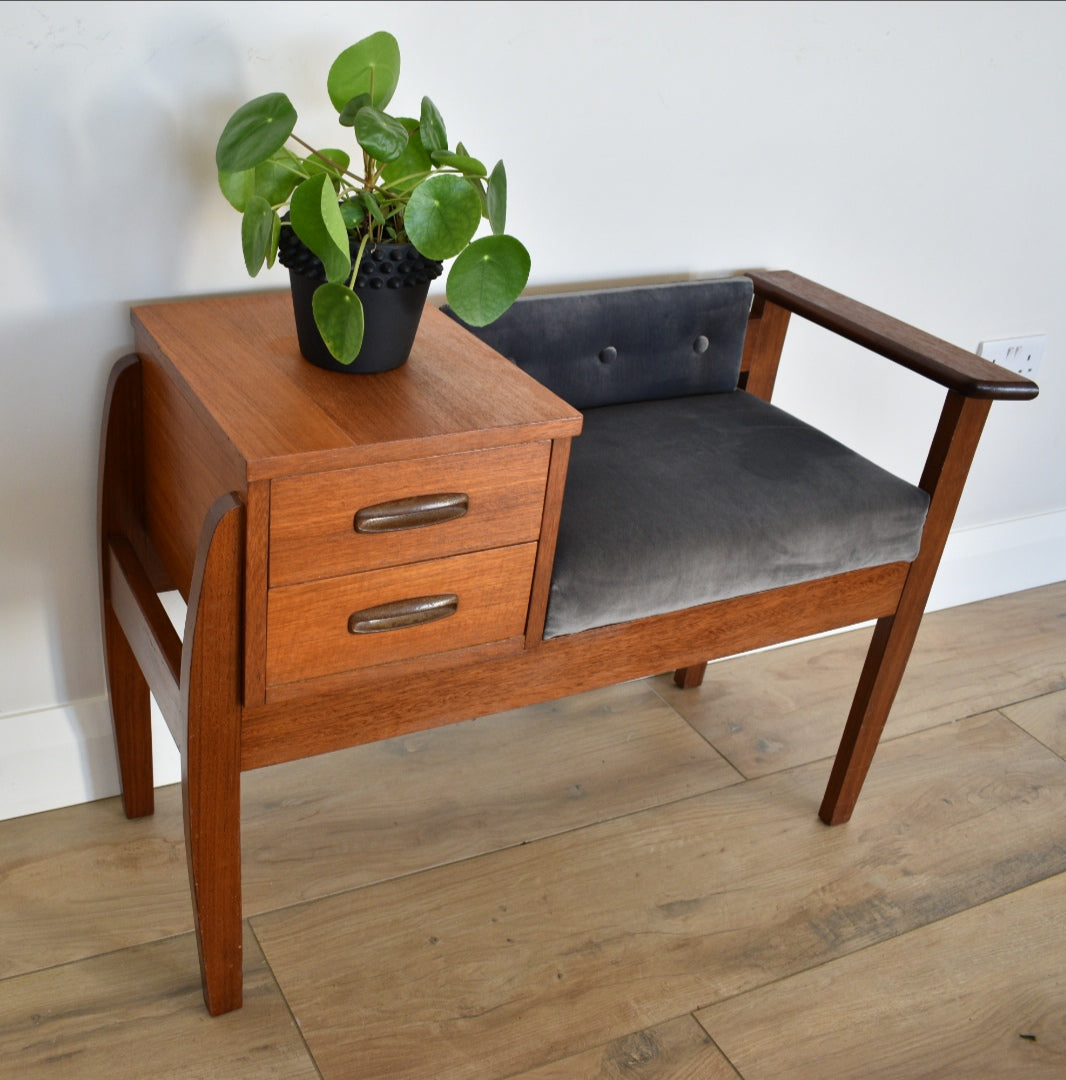Teak Telephone Seat