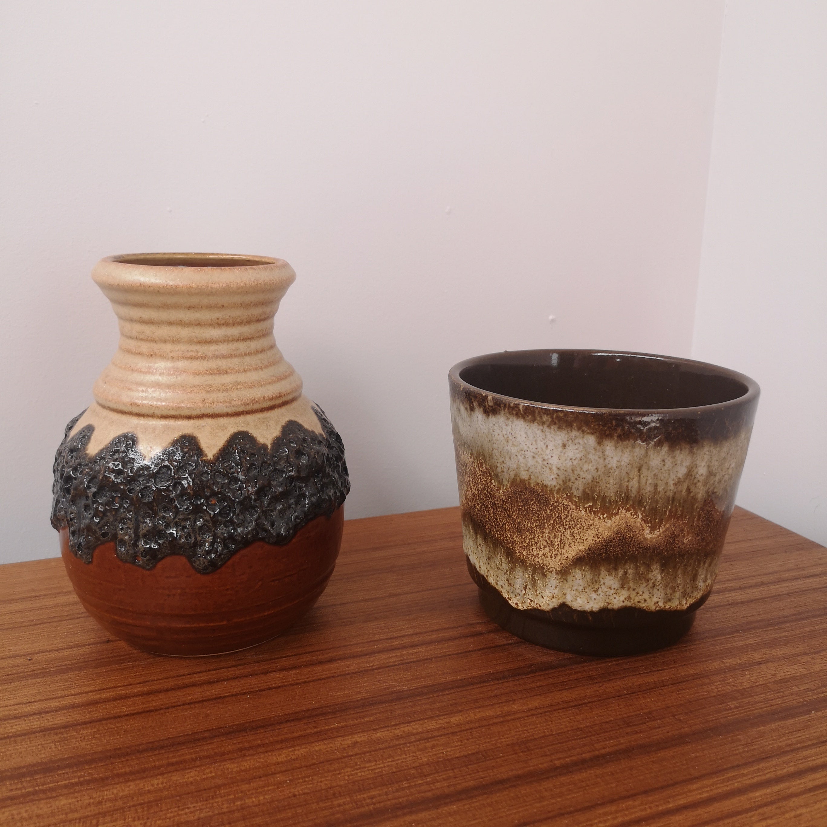 Mid Century German Fat Lava Vase