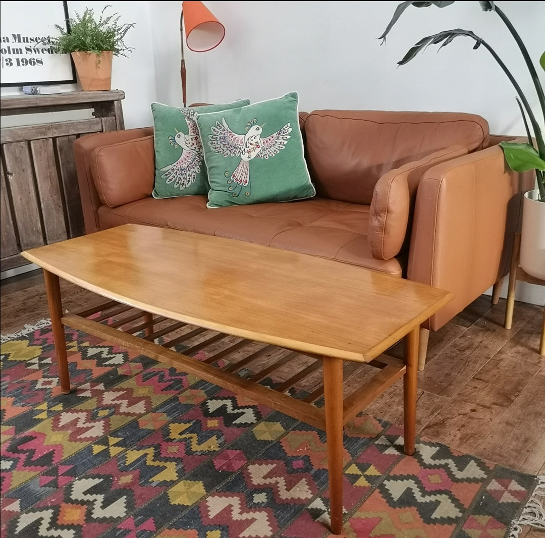 Mid Century Teak 2 Tiered Coffee Table
