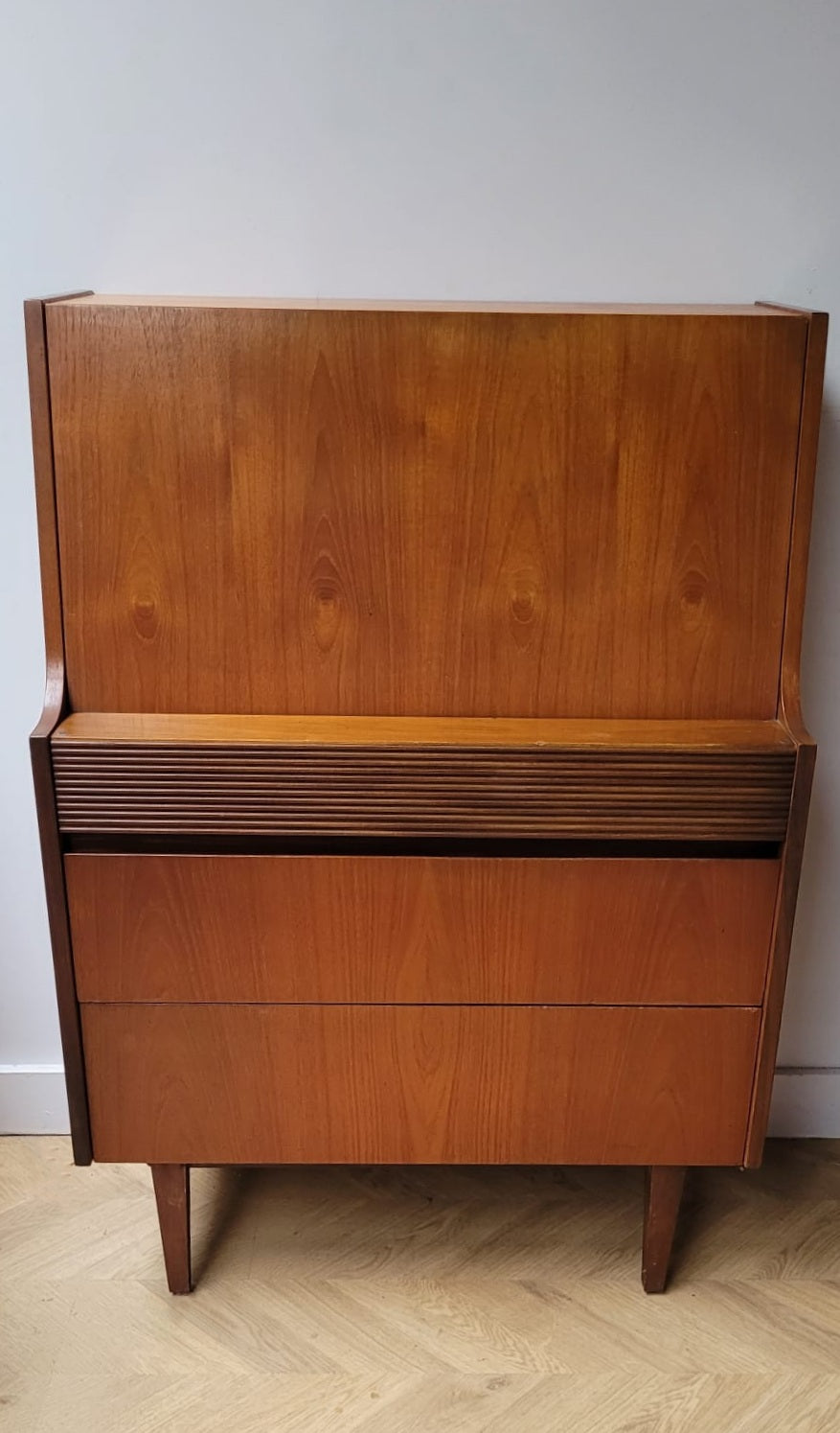 Mid Century Teak Writing Bureau Desk - Elliots of Newbury