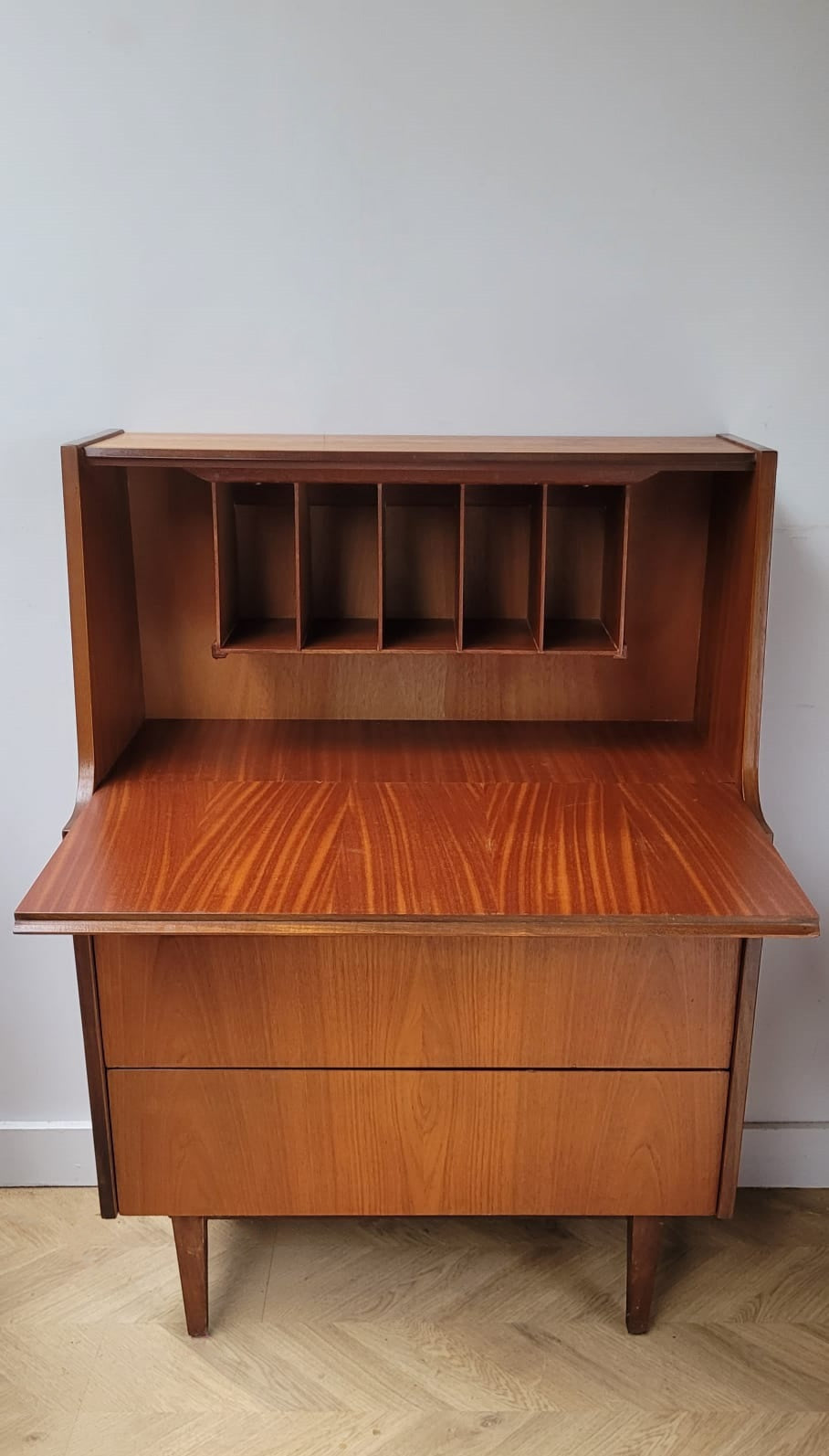 Mid Century Teak Writing Bureau Desk - Elliots of Newbury