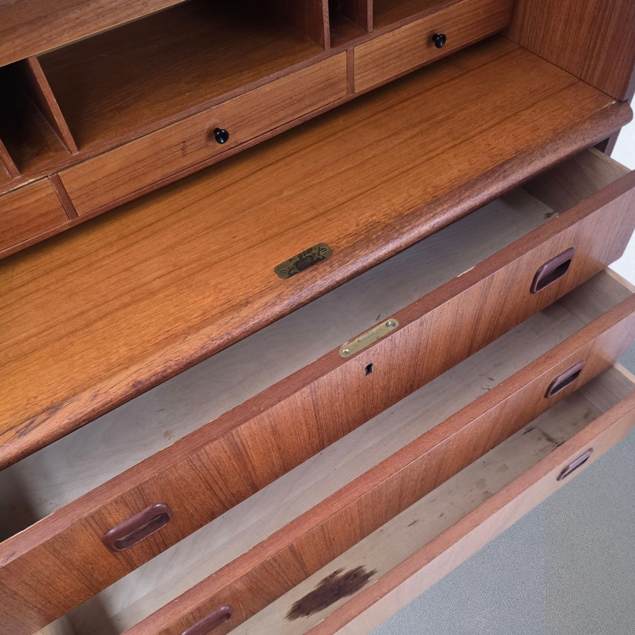 Mid-Century Scandinavian Teak Rolltop Bureau Desk by Egon Ostergaard