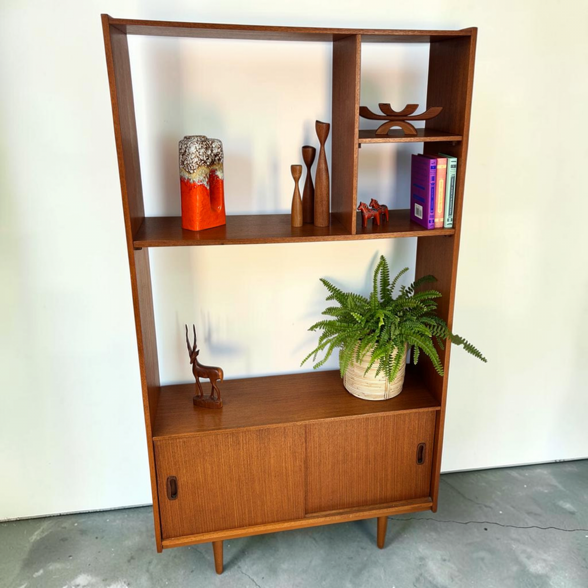 Mid-Century Teak Room Divider / Bookcase