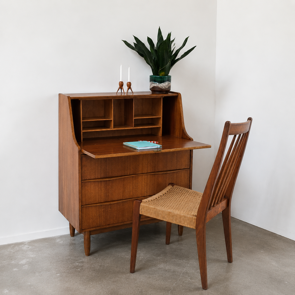 Scandinavian-Style Teak Bureau / Secrétaire – 1960s