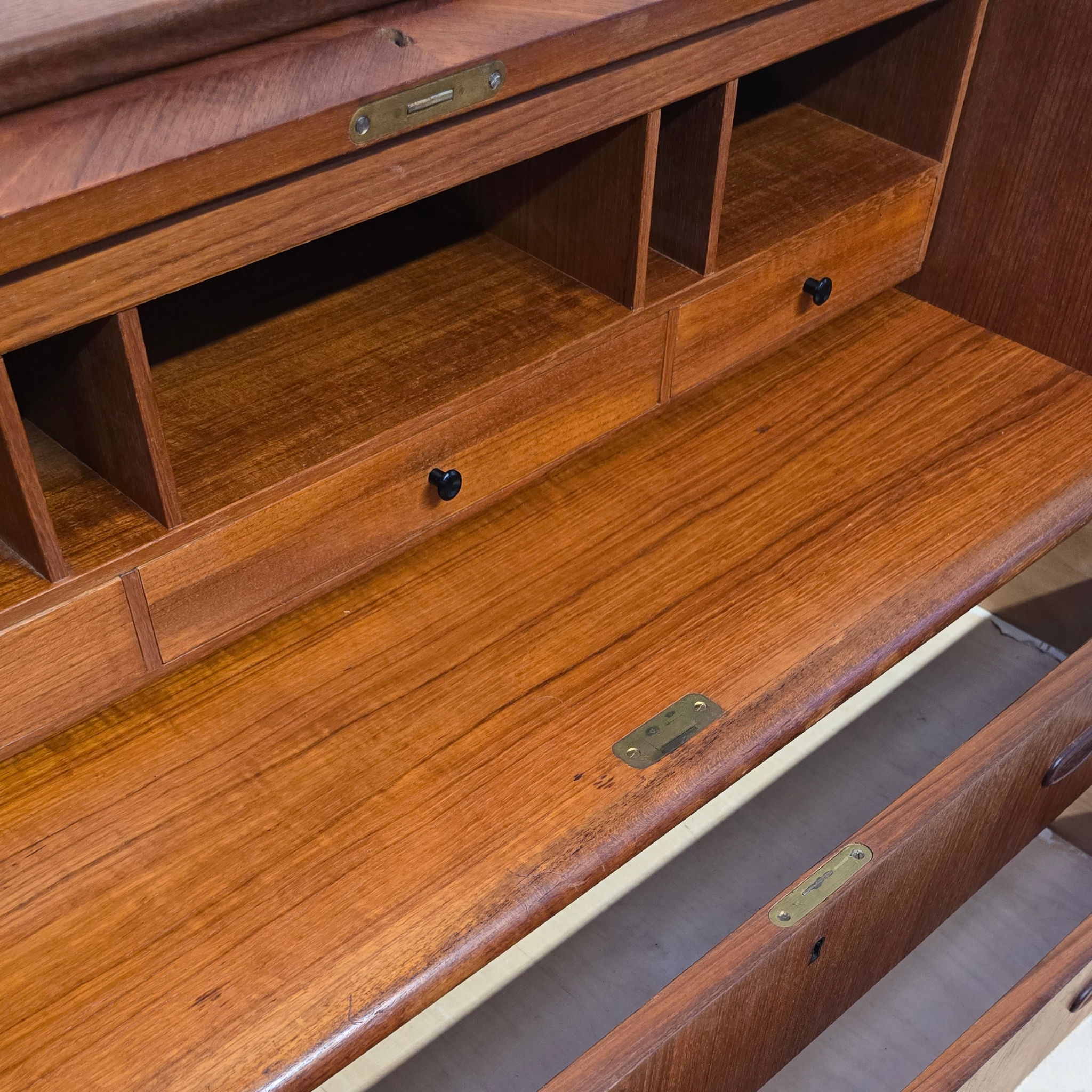Mid-Century Scandinavian Teak Rolltop Bureau Desk by Egon Ostergaard