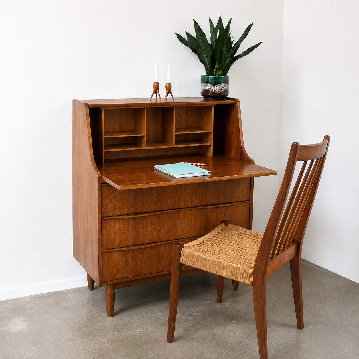Scandinavian-Style Teak Bureau / Secrétaire – 1960s