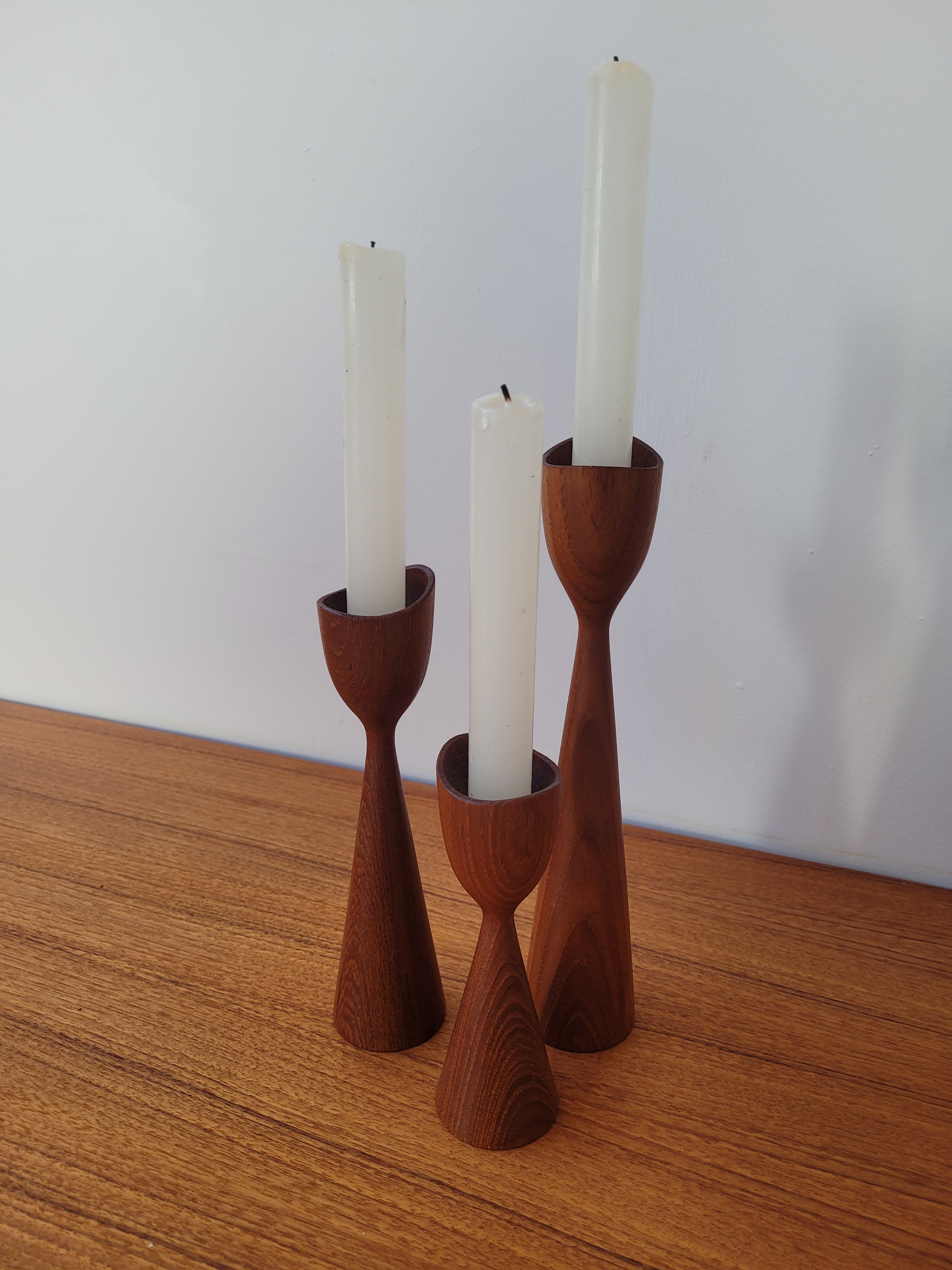 Danish Teak Candlesticks