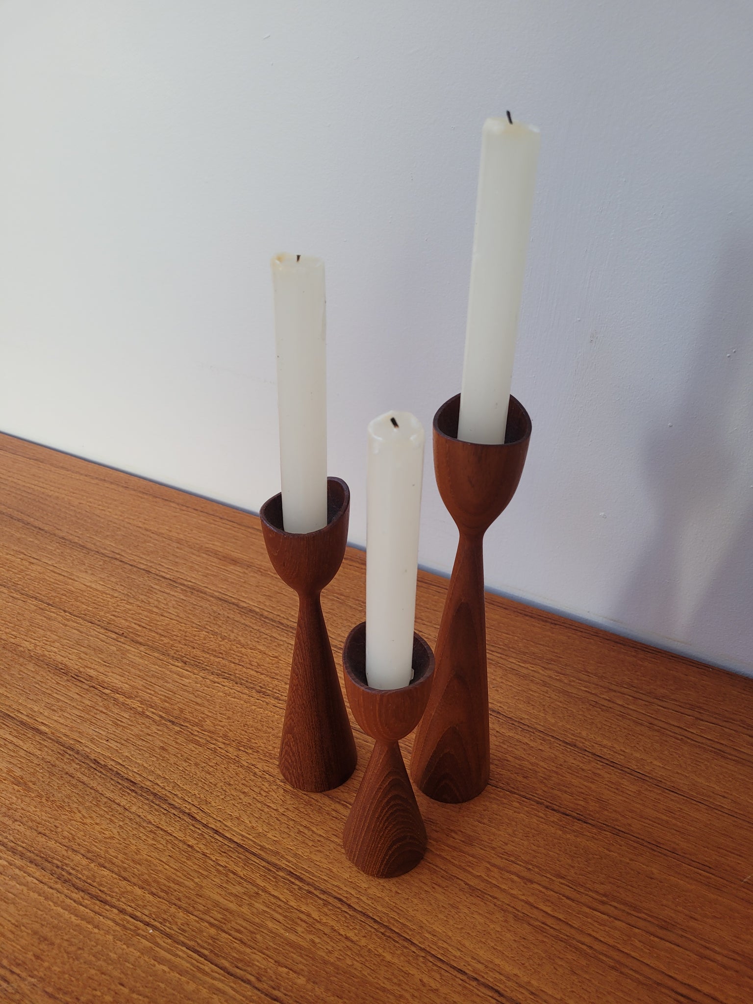 Danish Teak Candlesticks