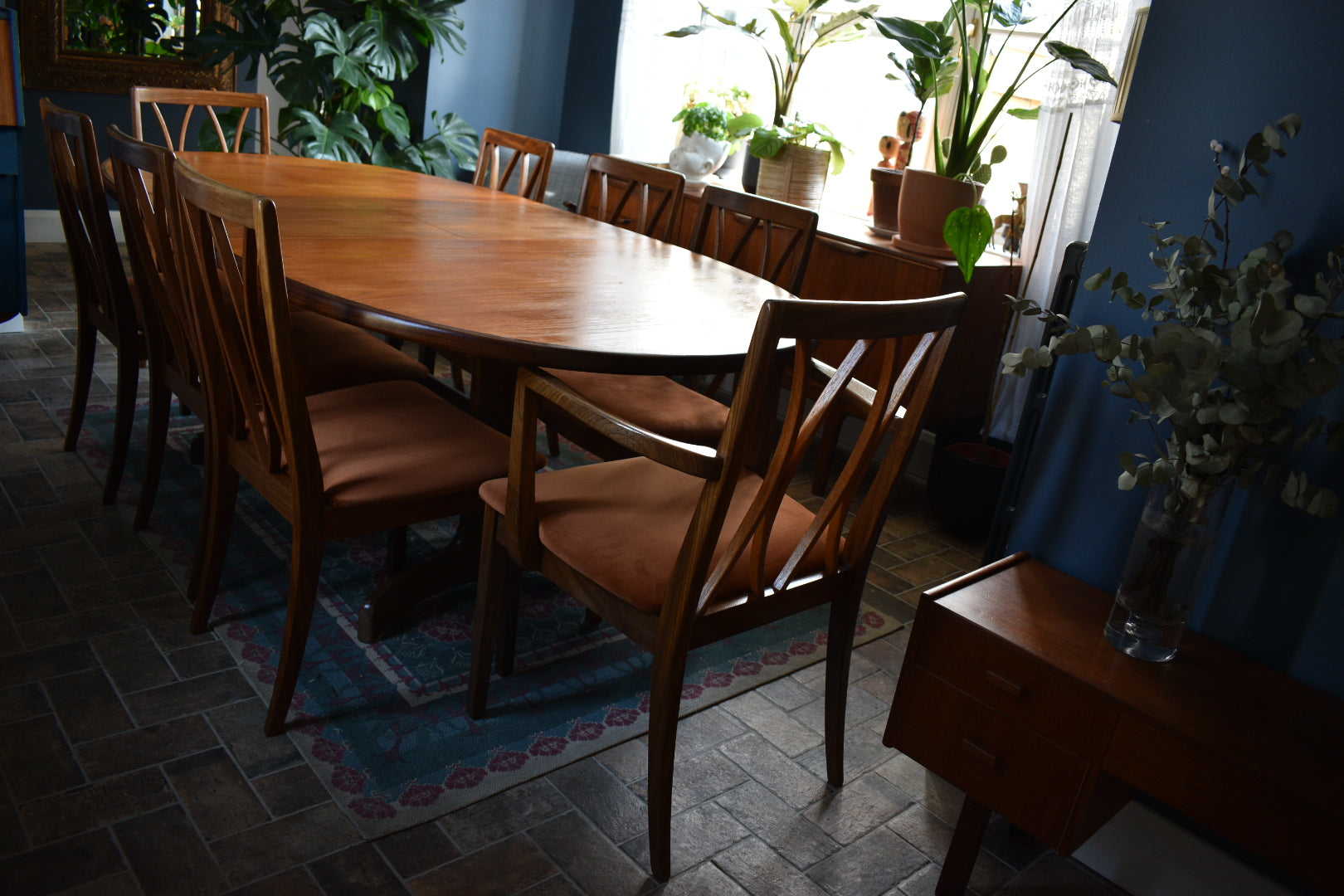 G Plan Dining Table and 8 Chairs
