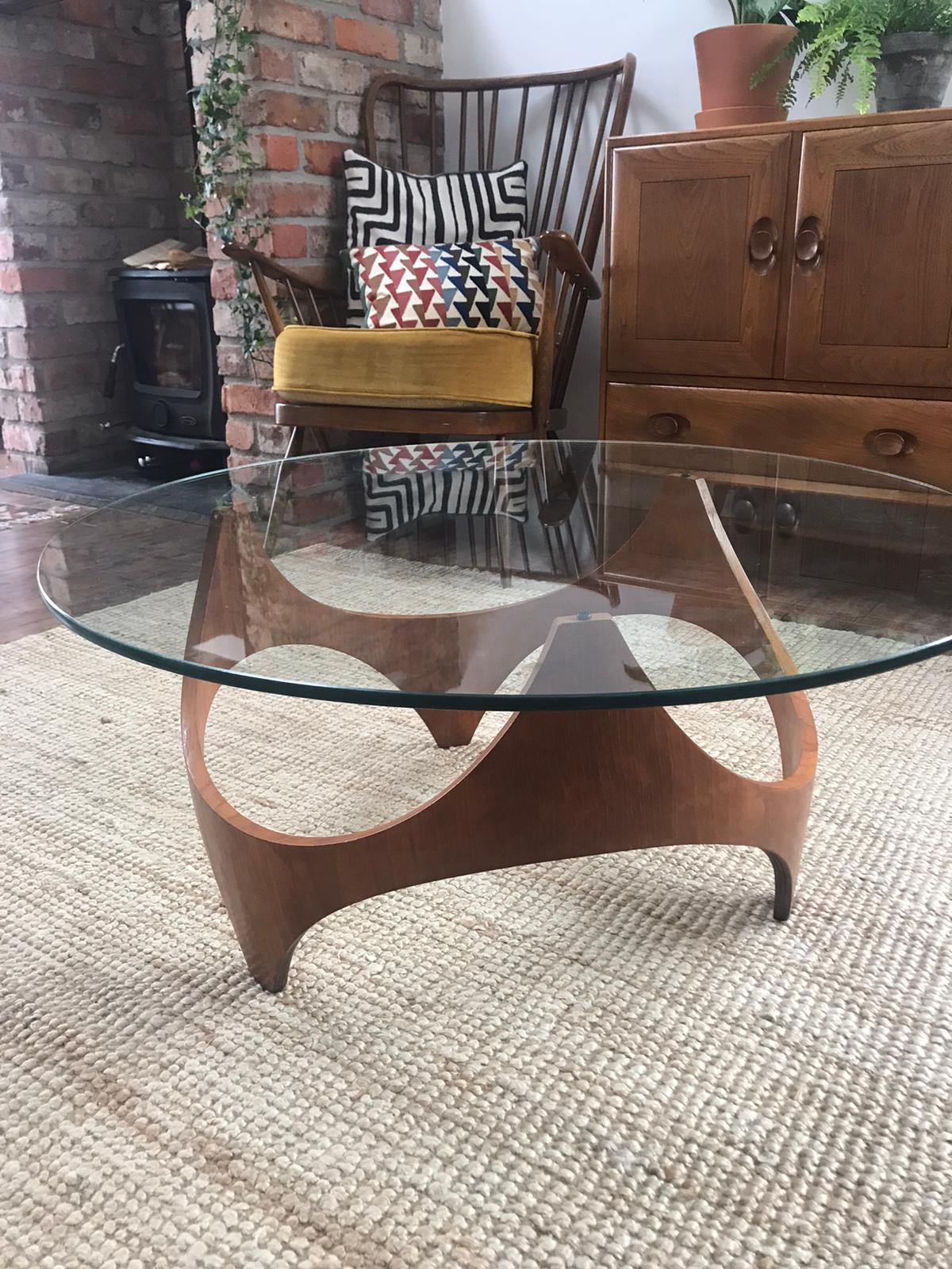 Iconic mid century Henry P glass table