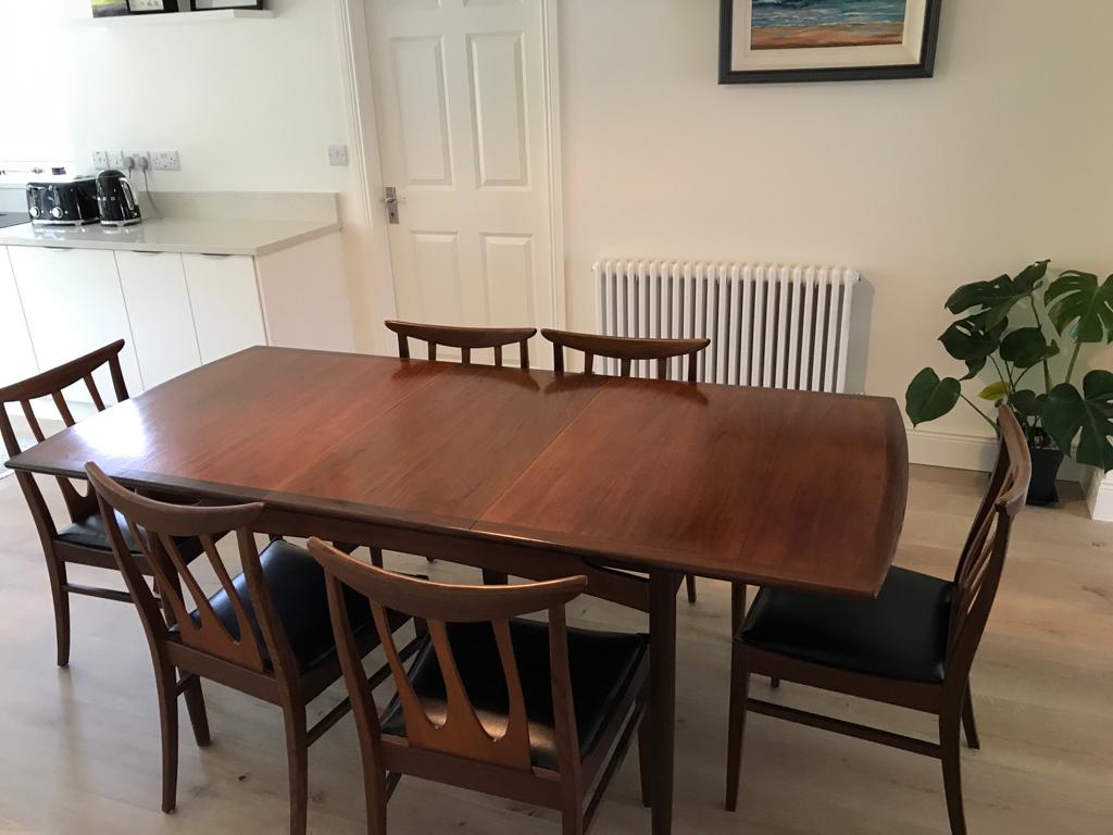 G Plan Brasilia Extended Dining Table & 6 Chairs