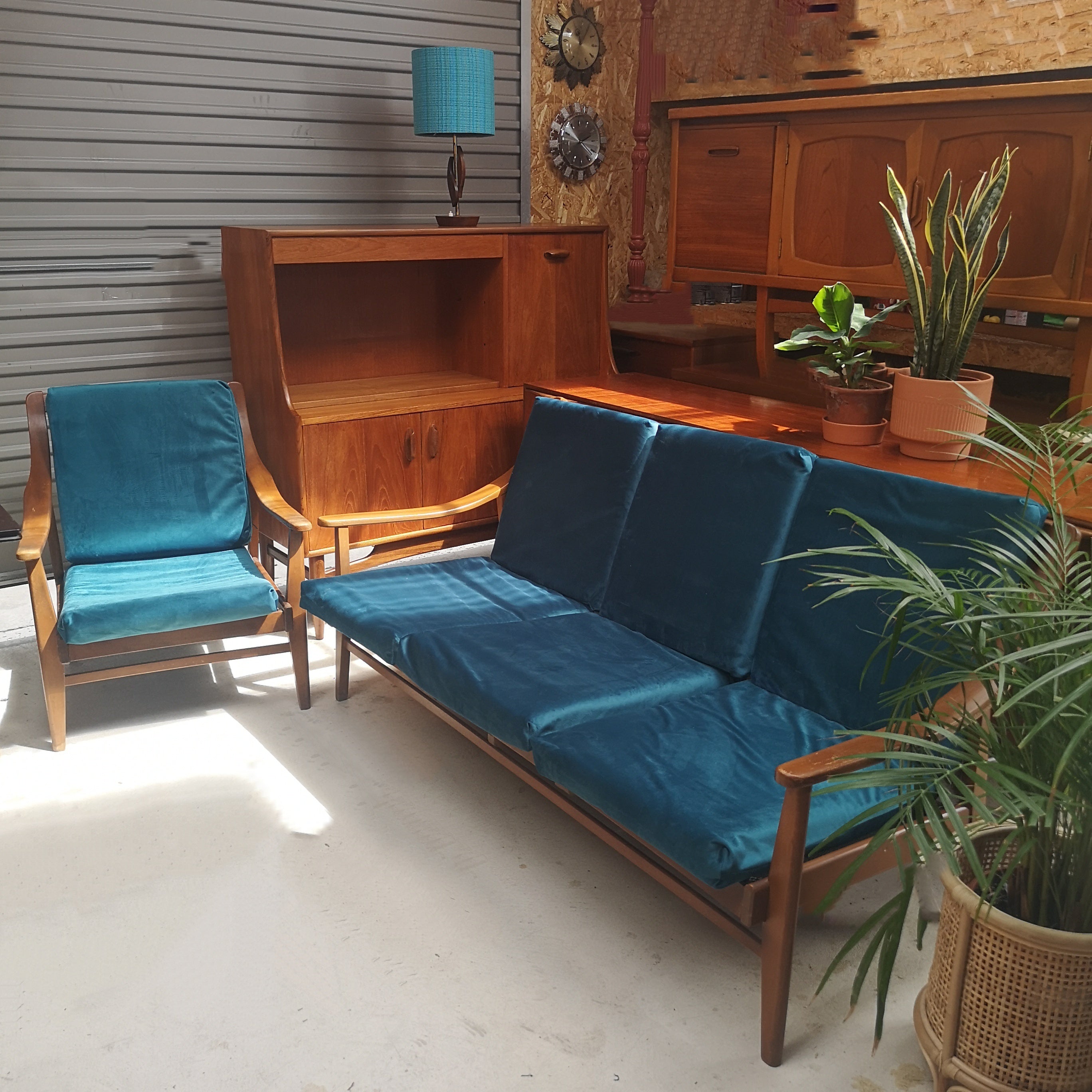 Teak danish influence sofa & chair