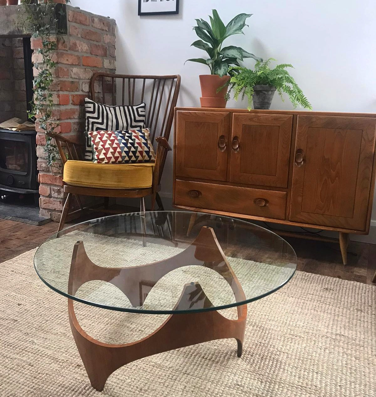Iconic mid century Henry P glass table