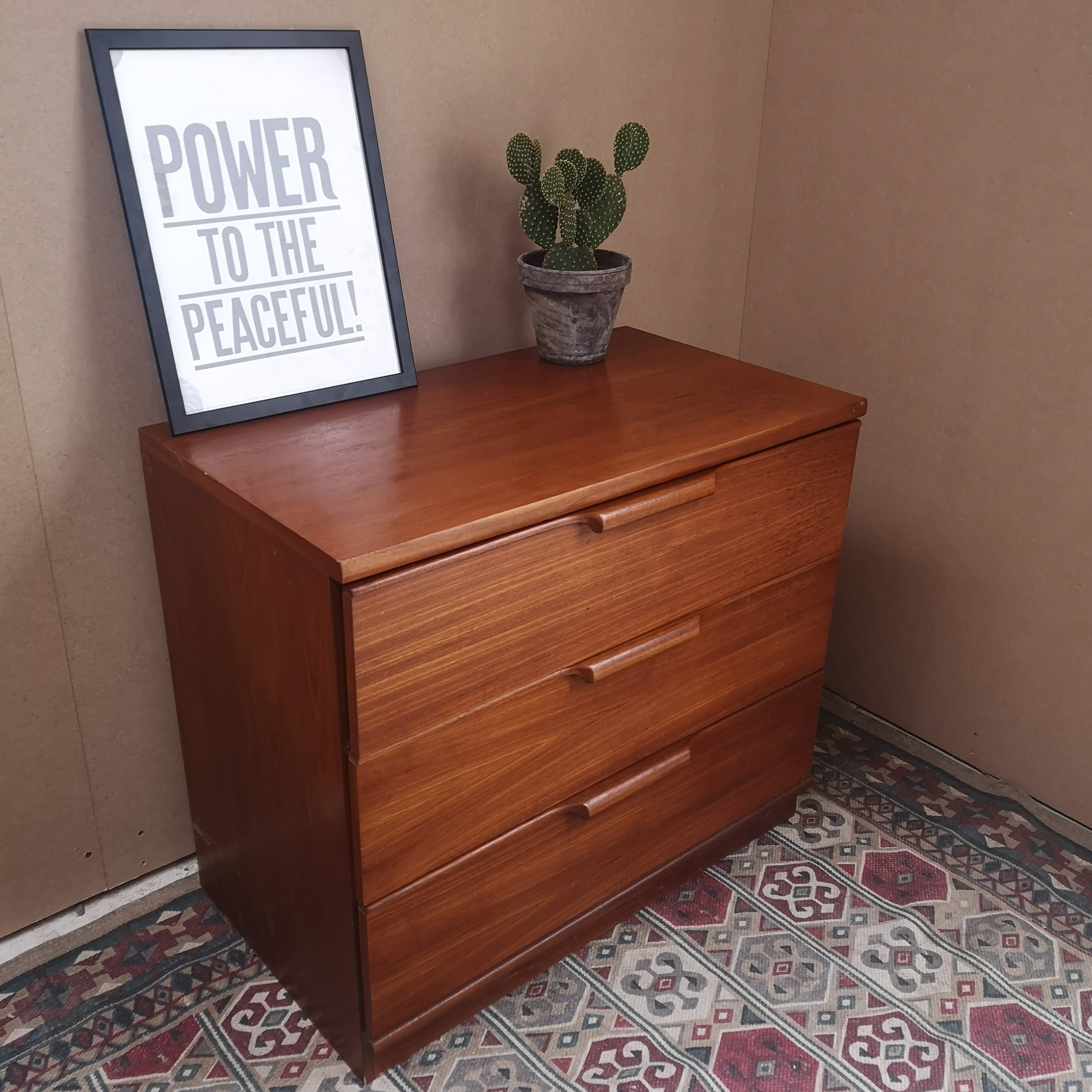 Teak chest of drawers