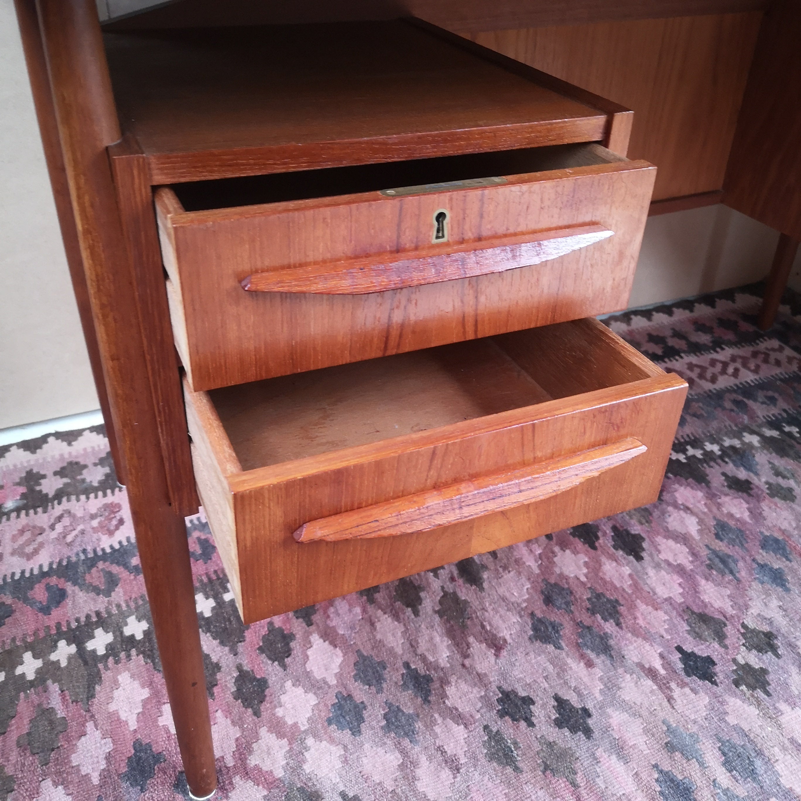 Mid Century Danish Teak Floating Desk By Gunnar Nielsen Tibergaard 1960s