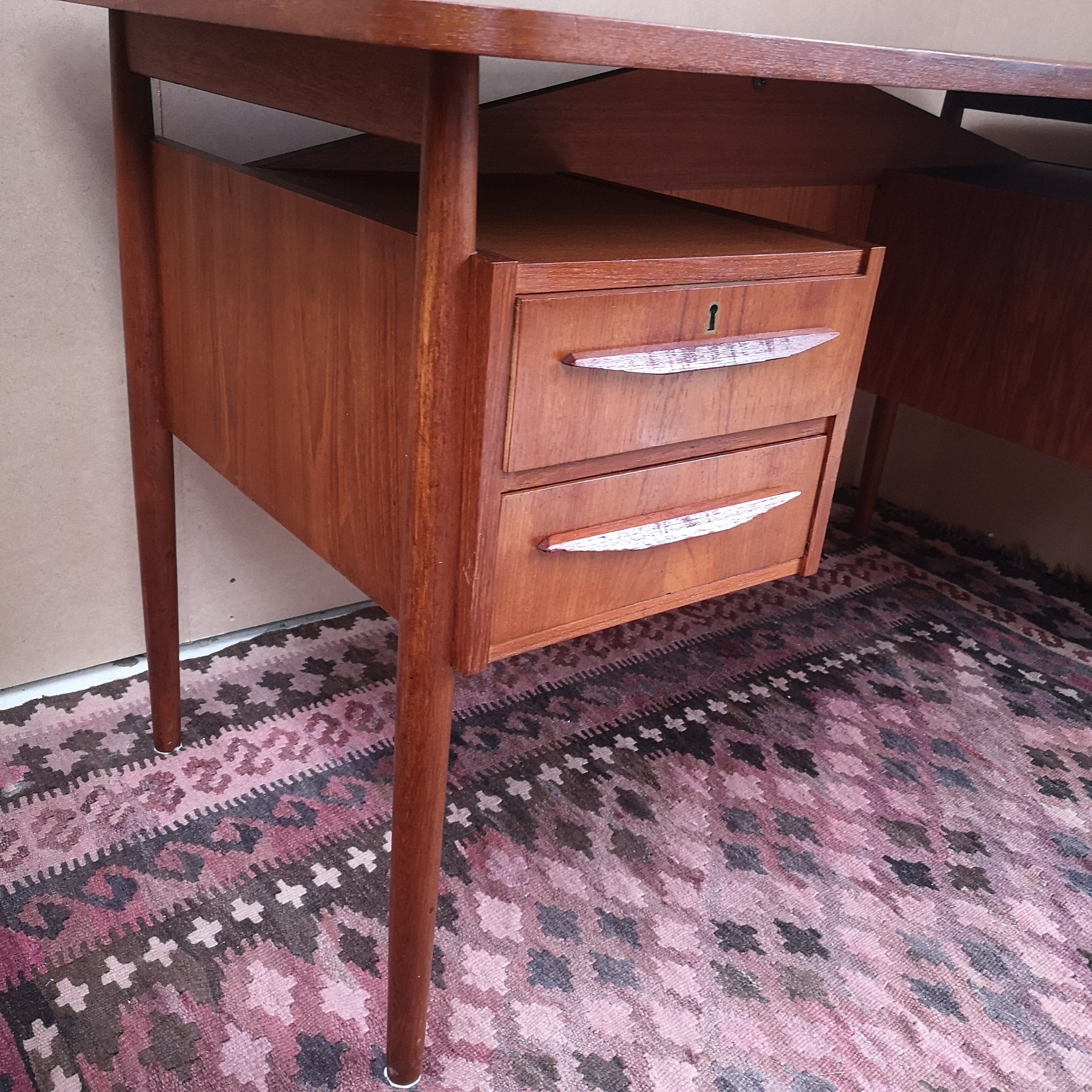 Mid Century Danish Teak Floating Desk By Gunnar Nielsen Tibergaard 1960s