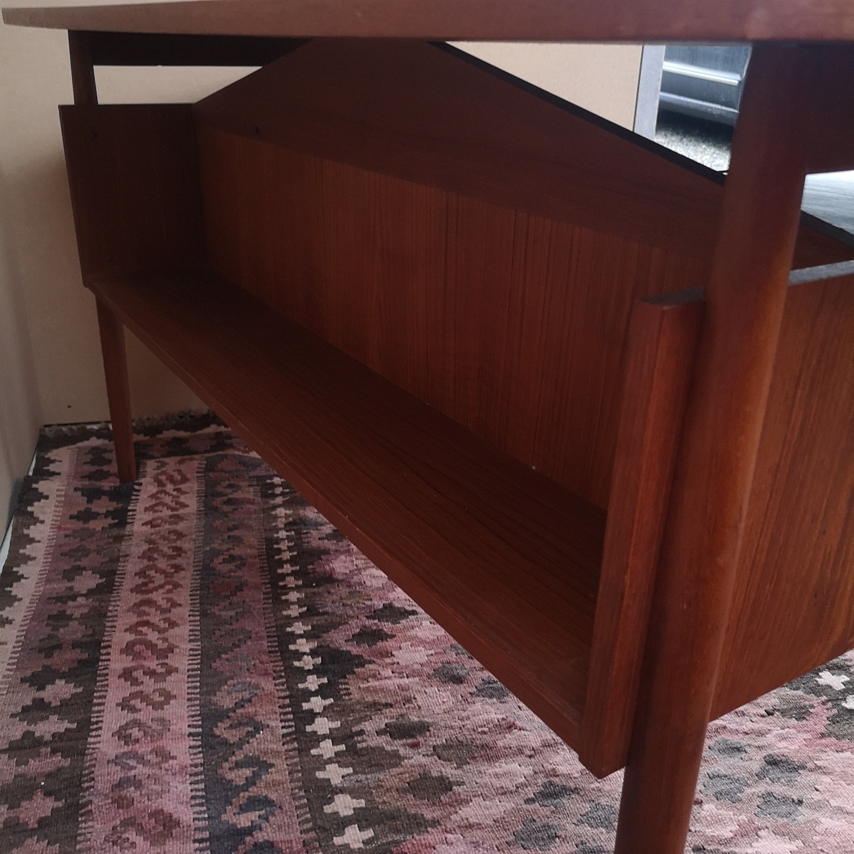 Mid Century Danish Teak Floating Desk By Gunnar Nielsen Tibergaard 1960s