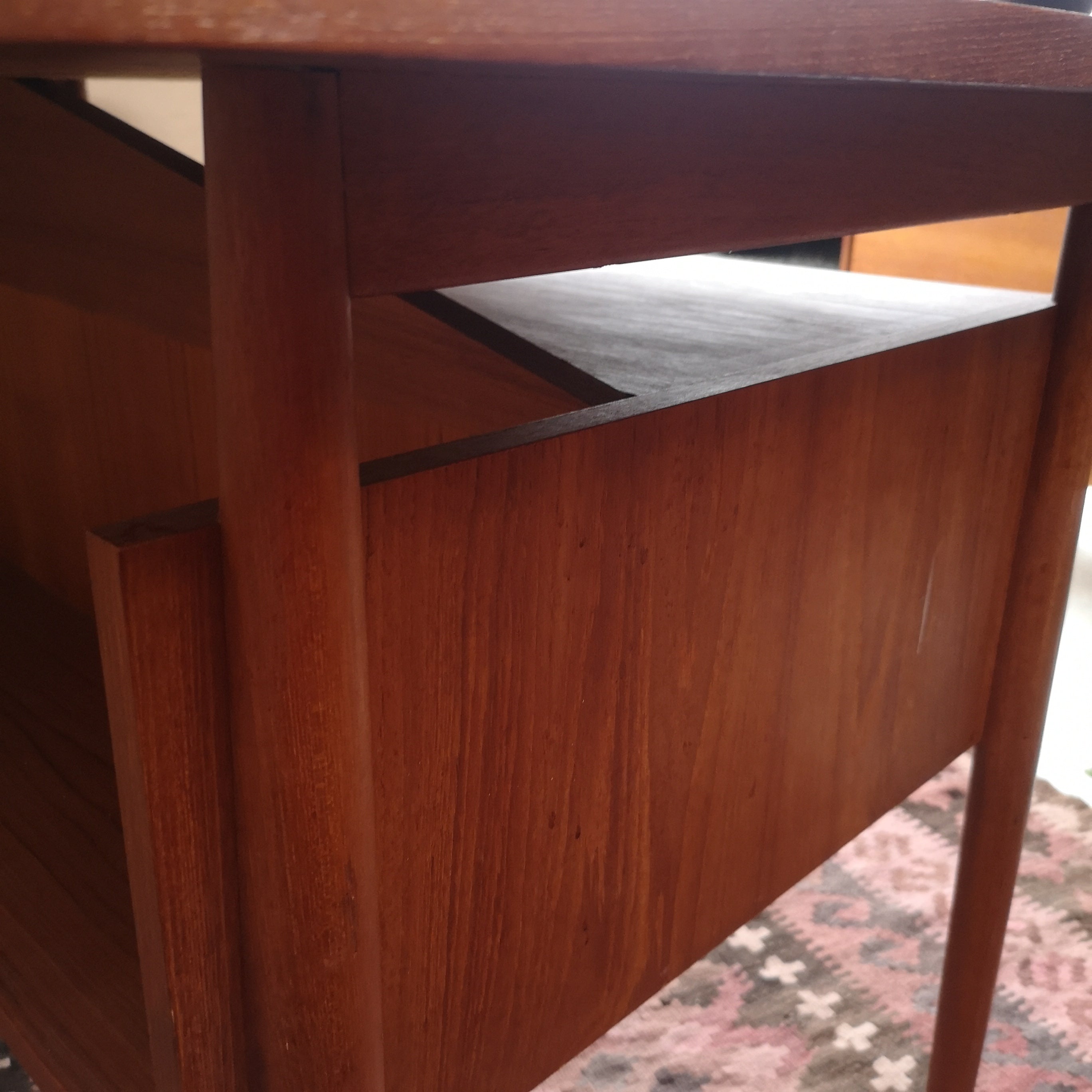 Mid Century Danish Teak Floating Desk By Gunnar Nielsen Tibergaard 1960s