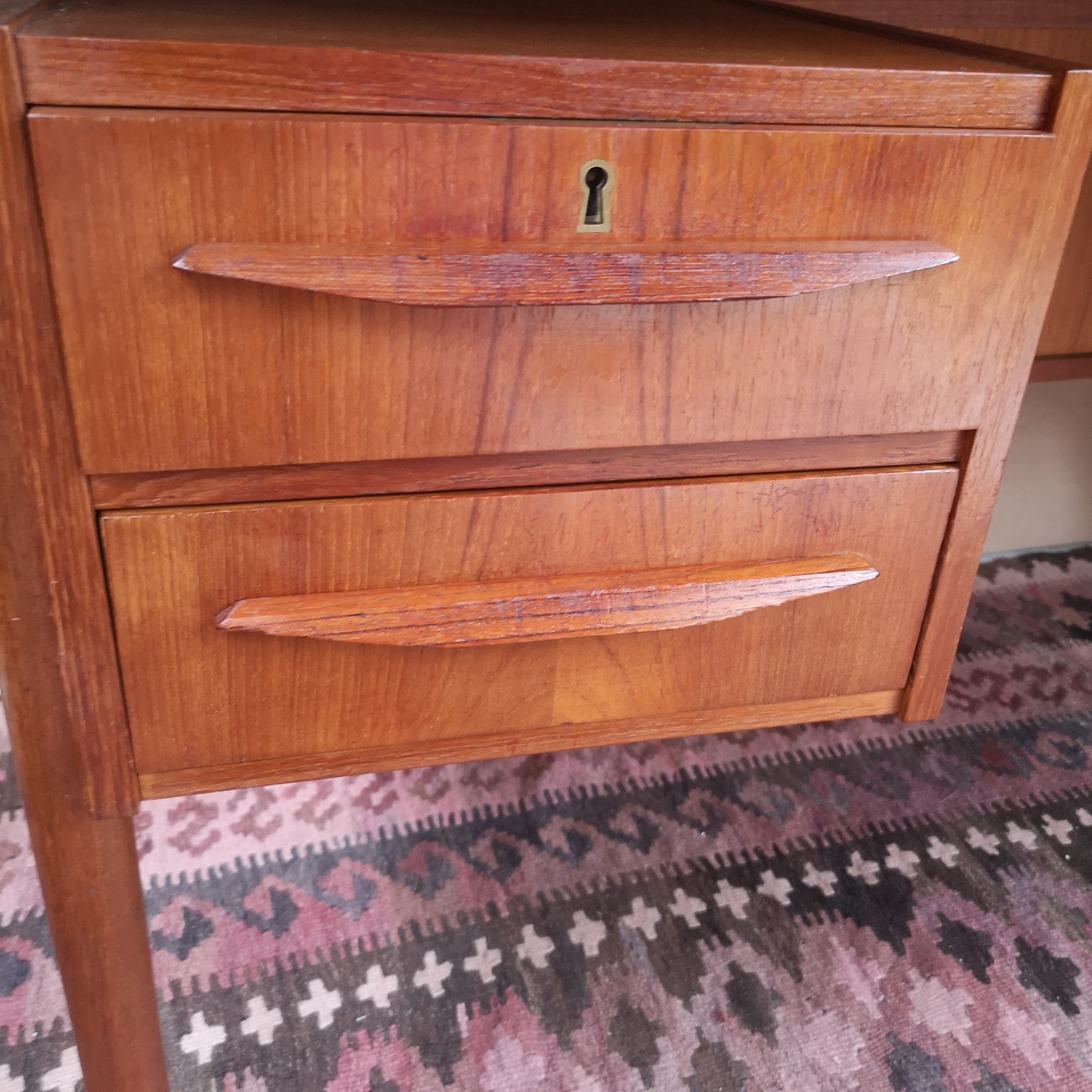 Mid Century Danish Teak Floating Desk By Gunnar Nielsen Tibergaard 1960s