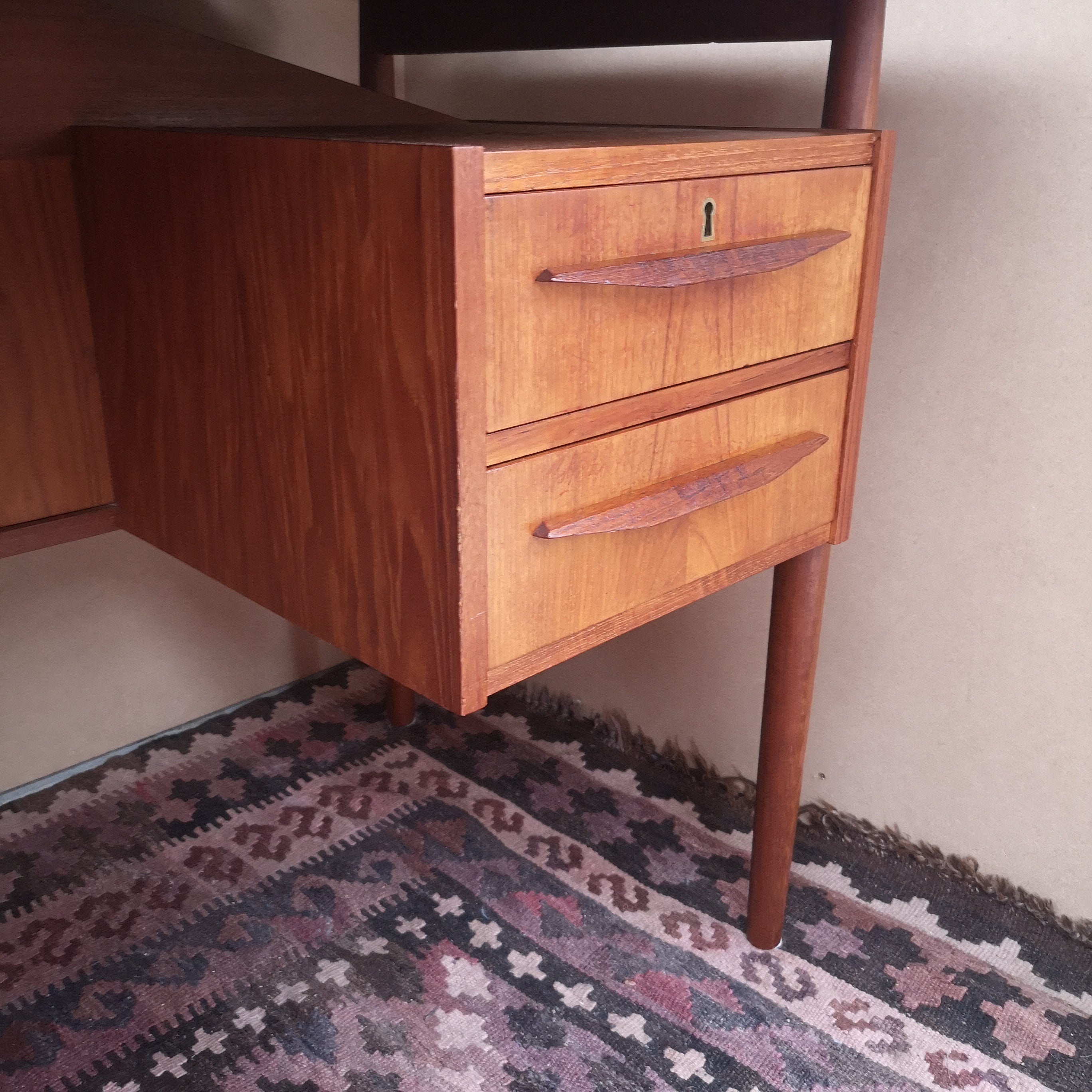 Mid Century Danish Teak Floating Desk By Gunnar Nielsen Tibergaard 1960s