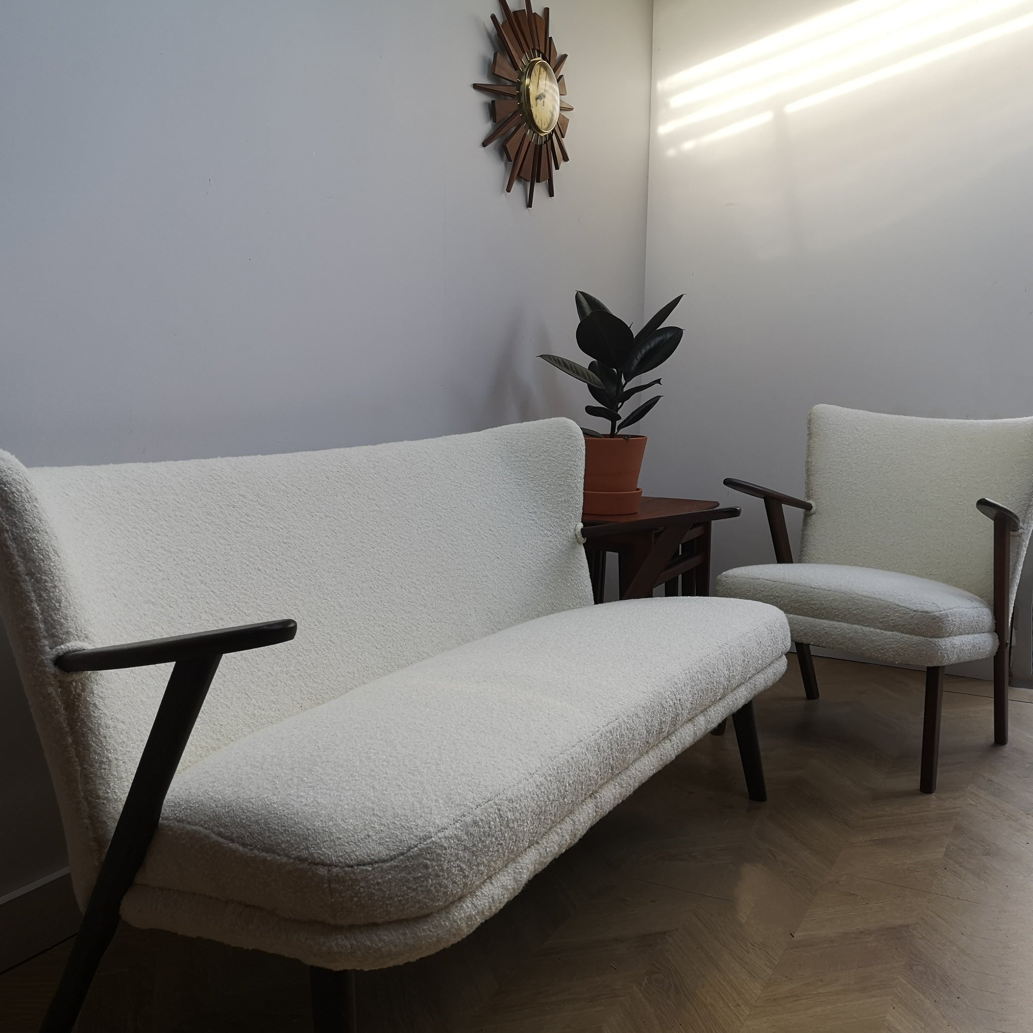 Danish Boucle Sofa & Lounge Chair