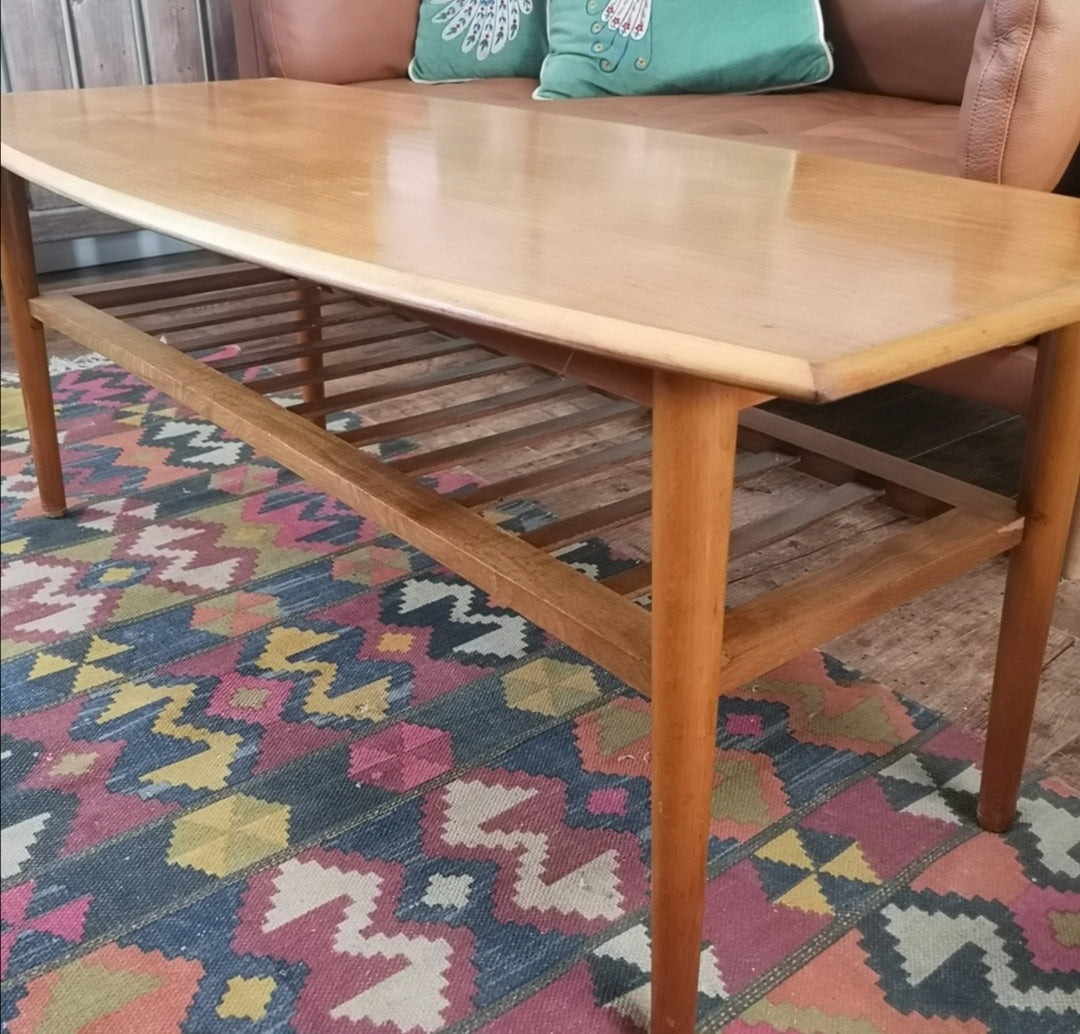 Mid Century Teak 2 Tiered Coffee Table