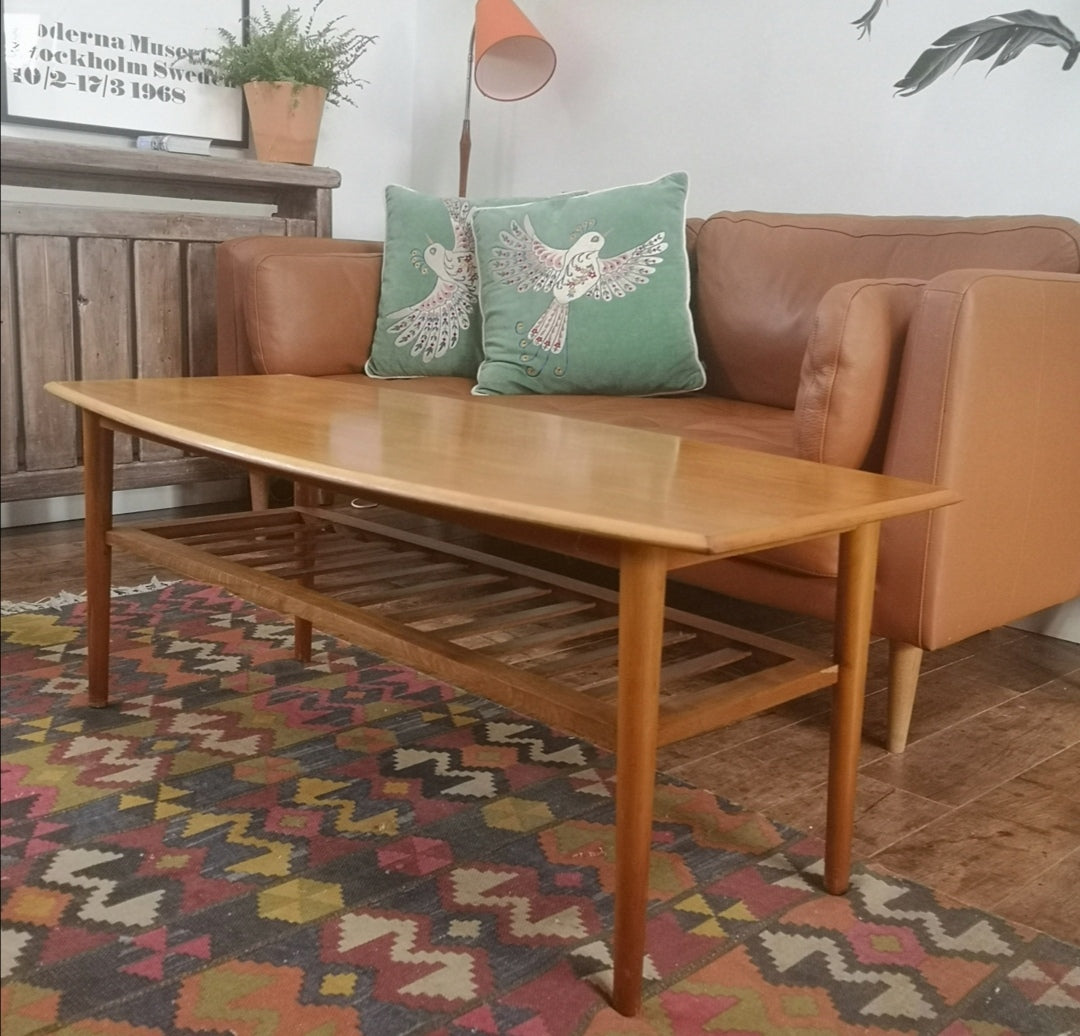 Mid Century Teak 2 Tiered Coffee Table